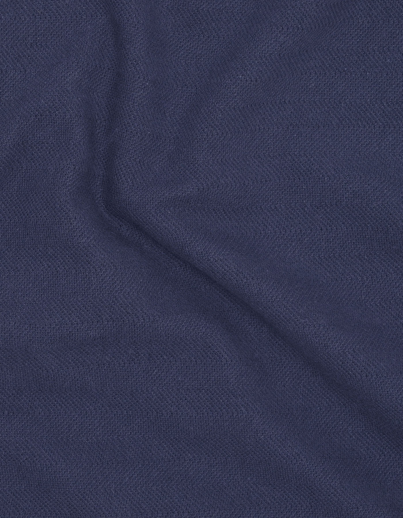Navy Texture Herring Bone Polo Shirt - Image 6