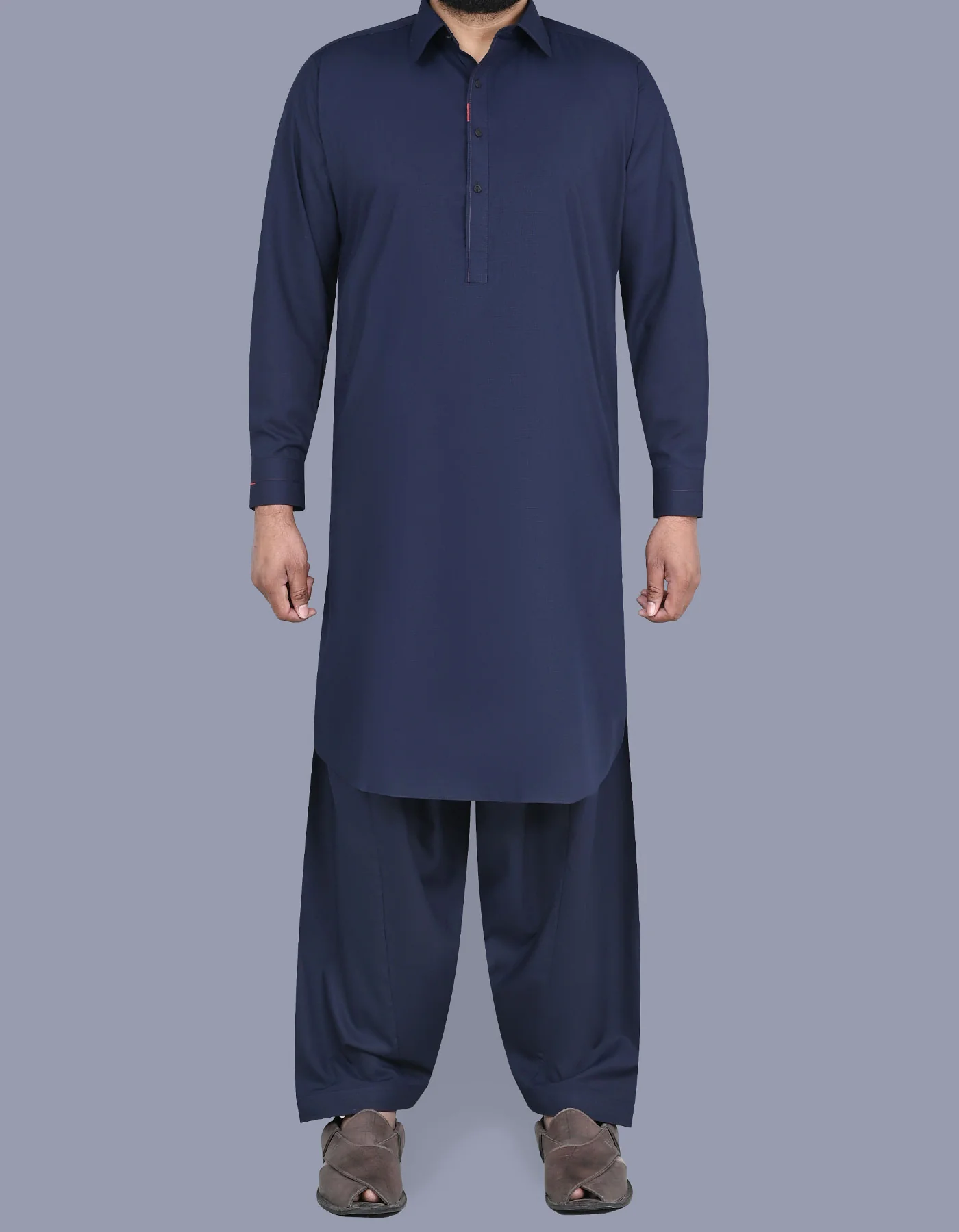 Navy Texture Kameez Shalwar