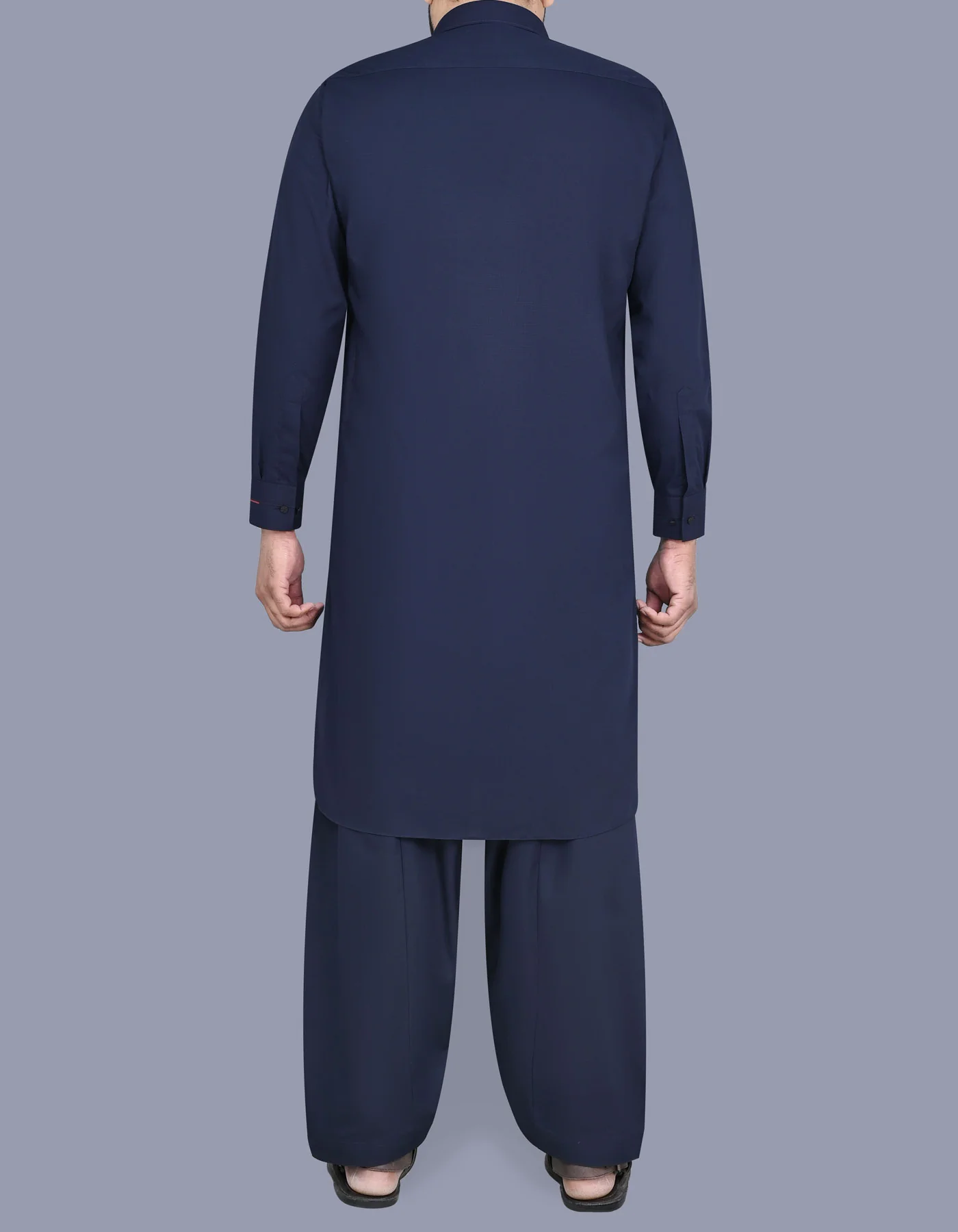 Navy Texture Kameez Shalwar - Image 4