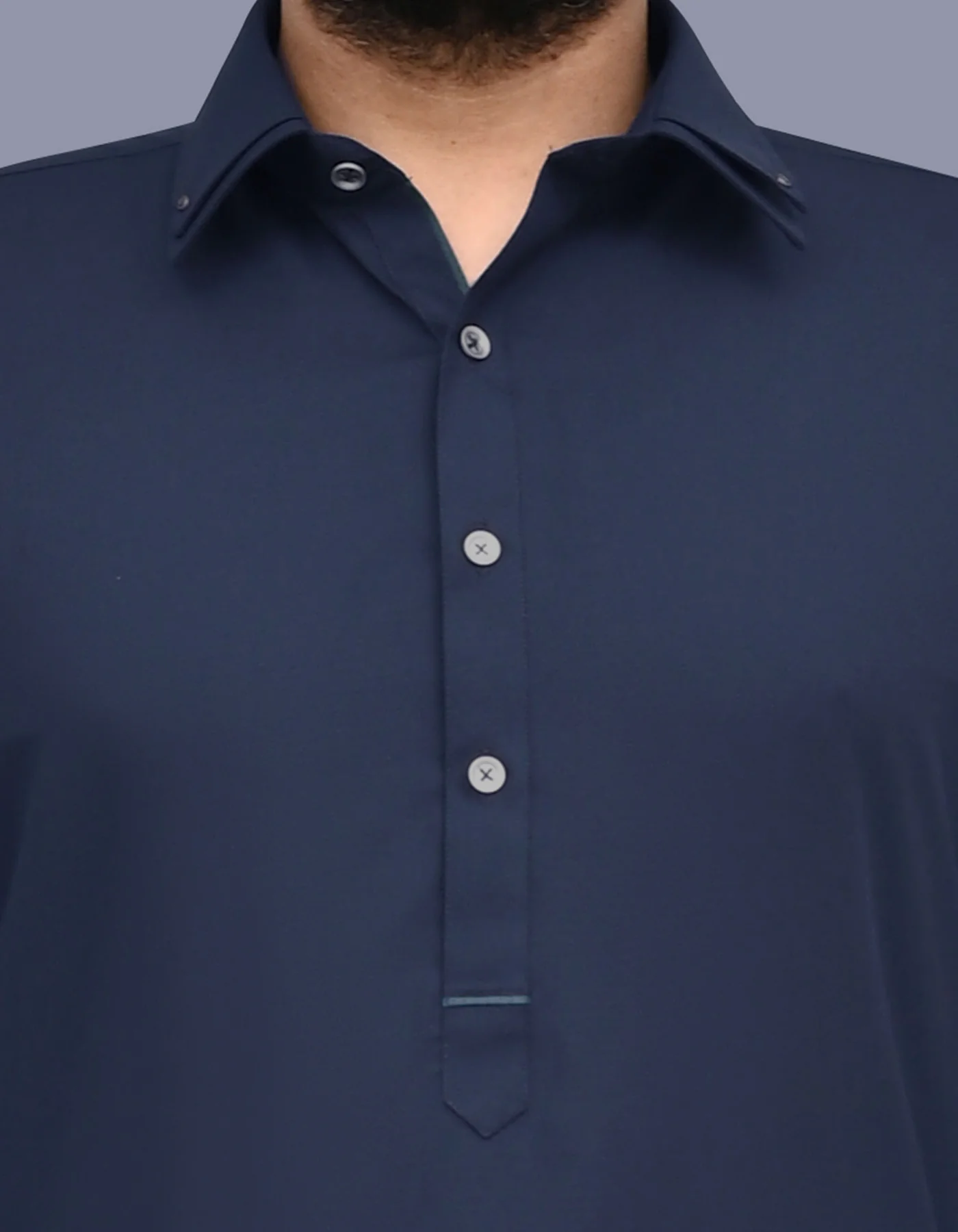 Navy Texture Kameez Shalwar - Image 2