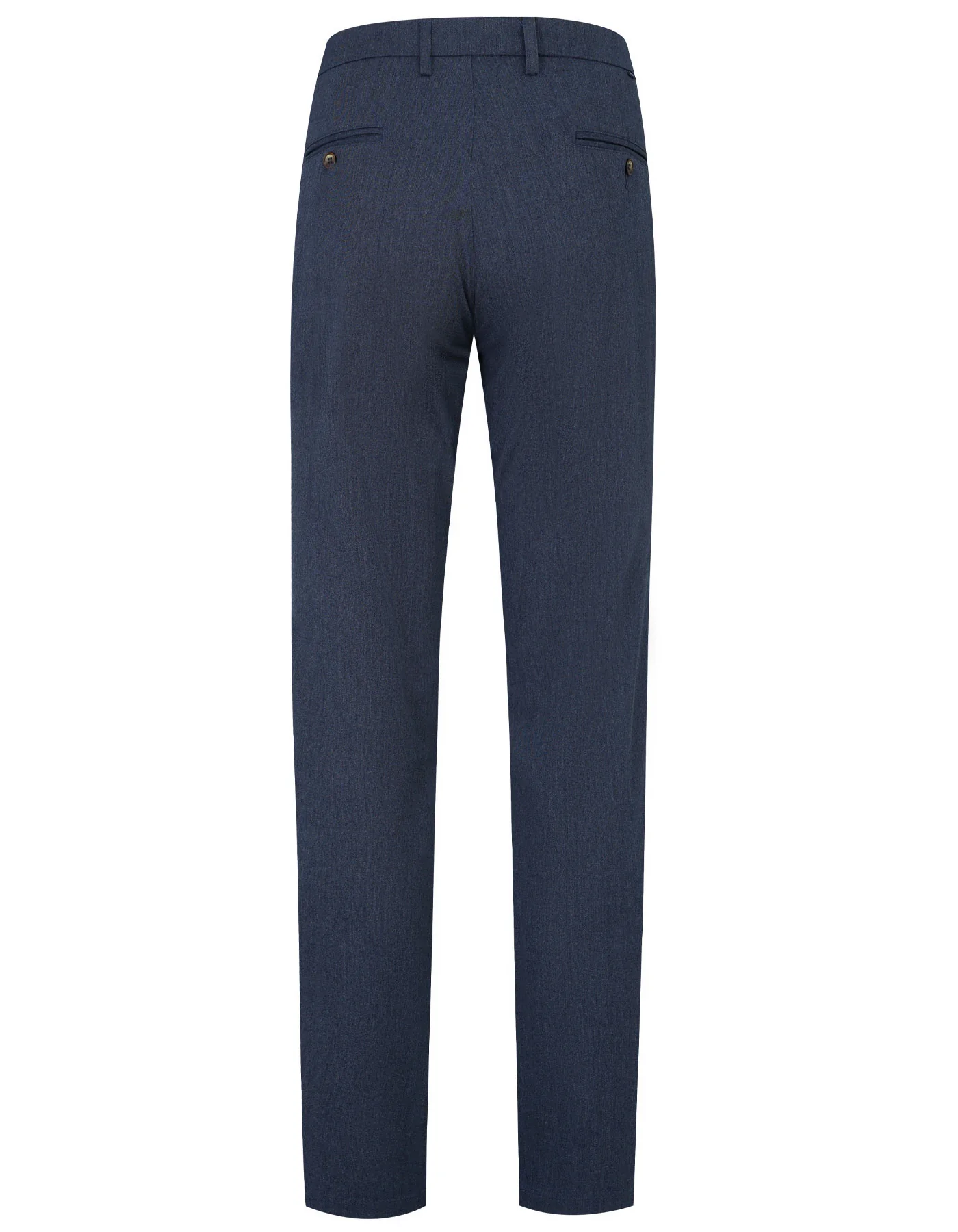 Navy Texture Smart Fit Cotton Trouser - Image 5
