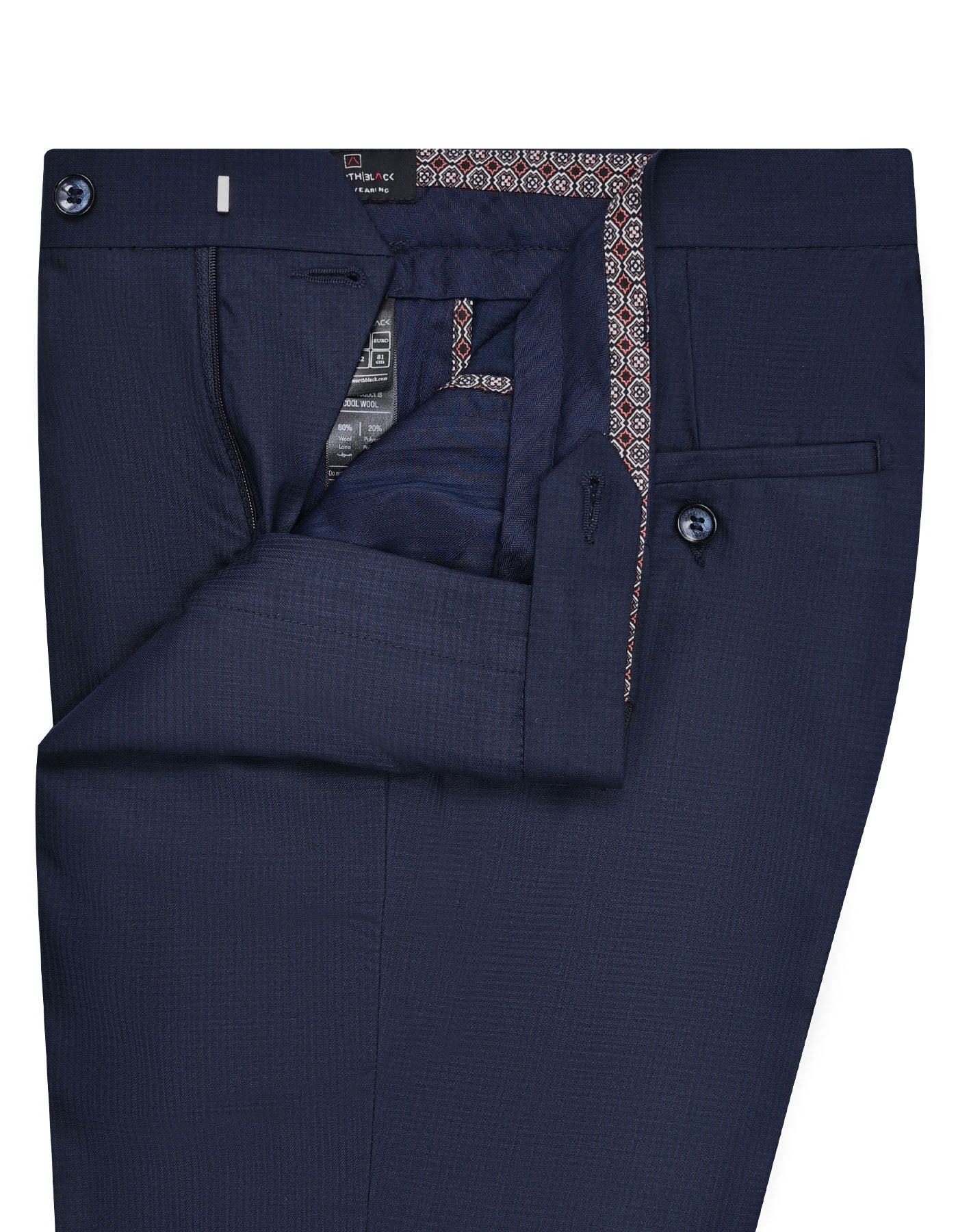 Navy Texture Smart Fit Formal Trouser - Image 2
