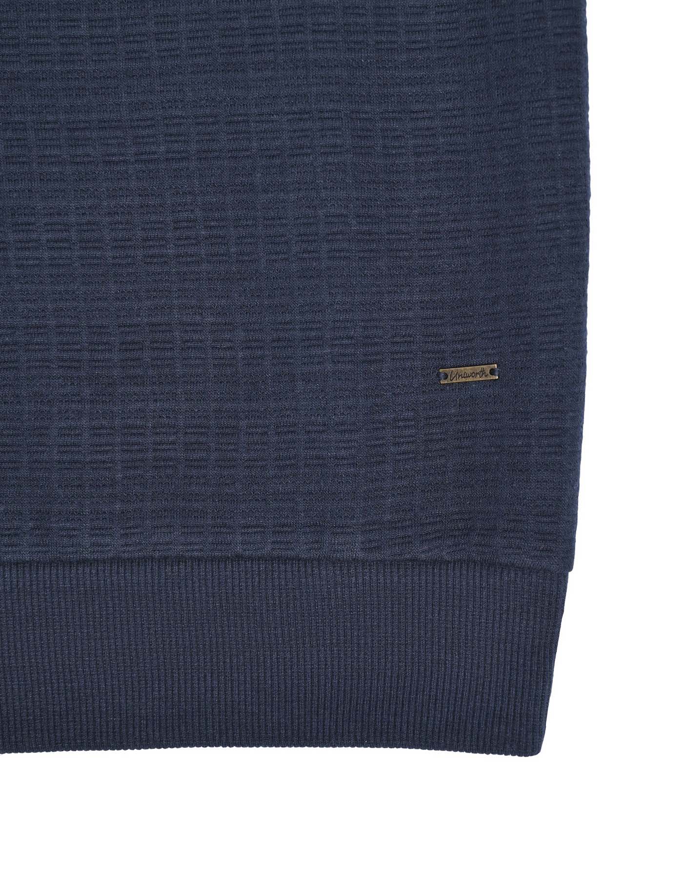 Navy Texture Sweatshirt - Image 4