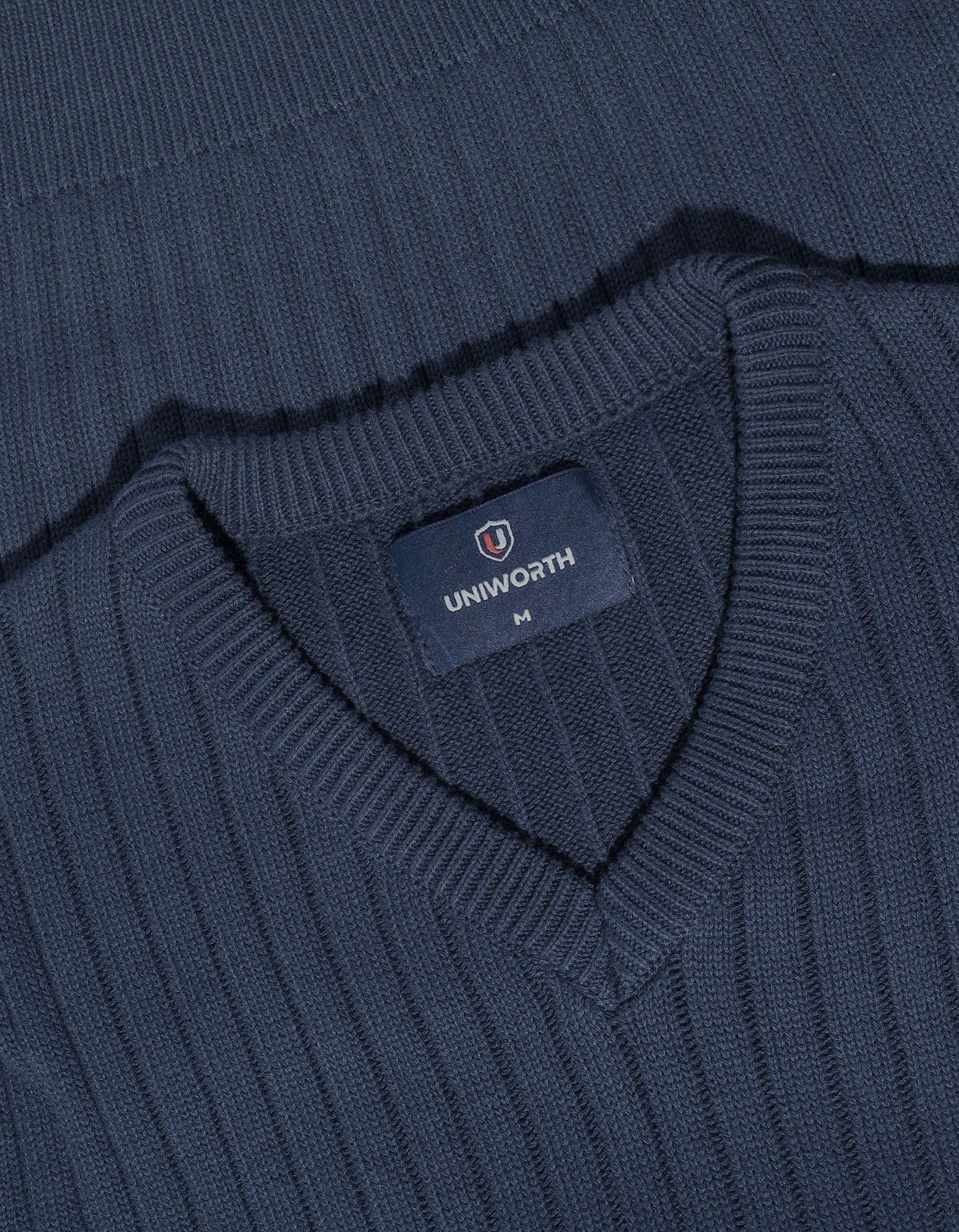 Navy Texture V-Neck Sleeveless Sweater - Image 2