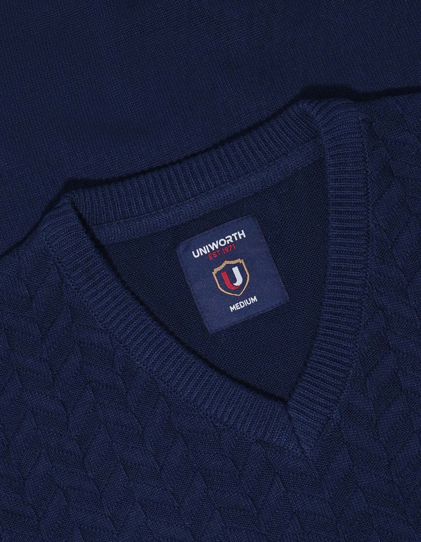 Navy V-Neck Sleeveless Sweater - Image 2