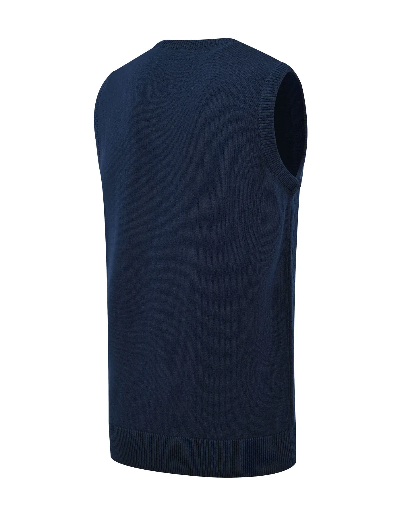 Navy V-Neck Sleeveless Sweater - Image 5