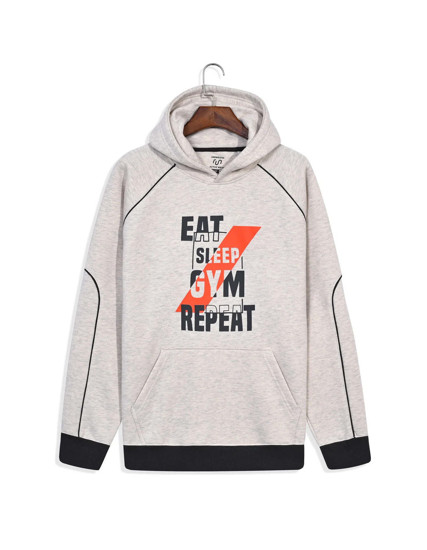 Oatmeal Performance Pullover Fleece Hoodie