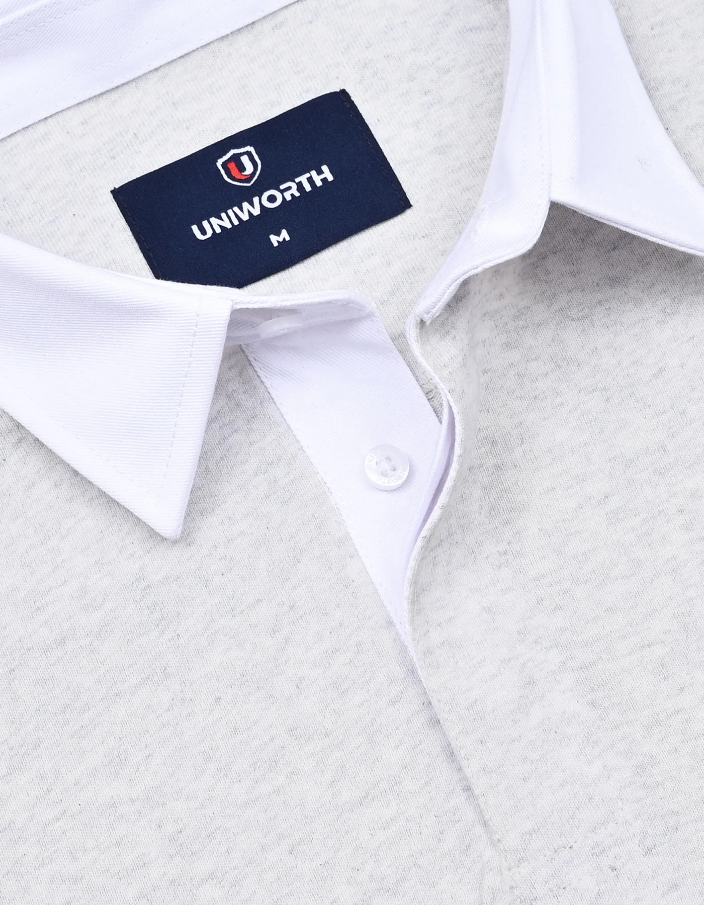 Oatmeal Plain Pure Cotton Rugby Polo - Image 3