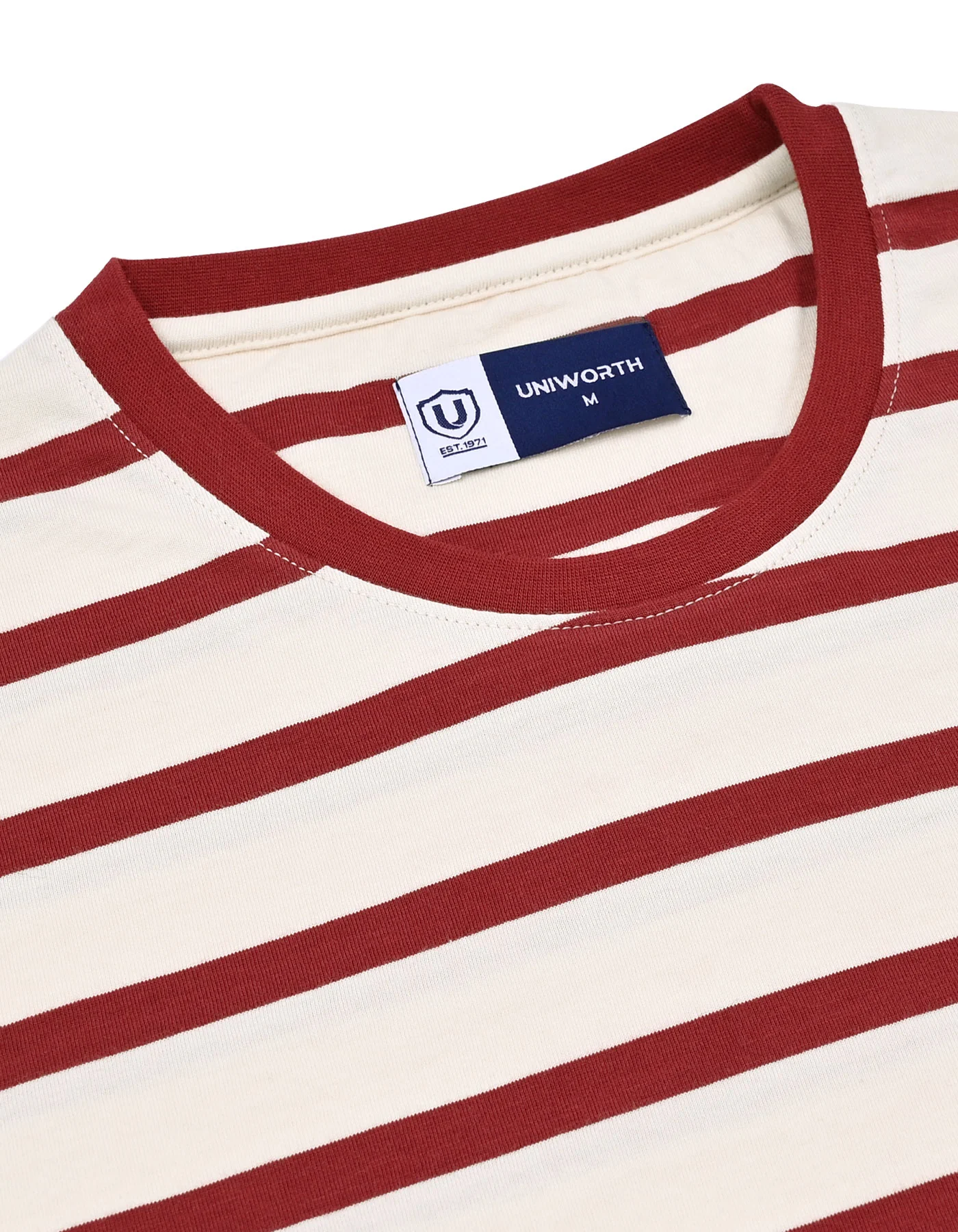 Off White Stripe Crew Neck T-Shirt - Image 3