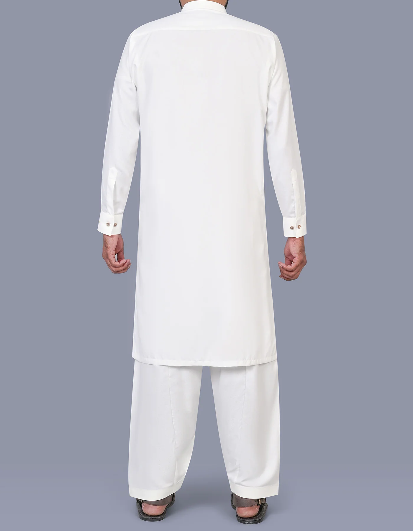 Off White Texture Kameez Shalwar - Image 4