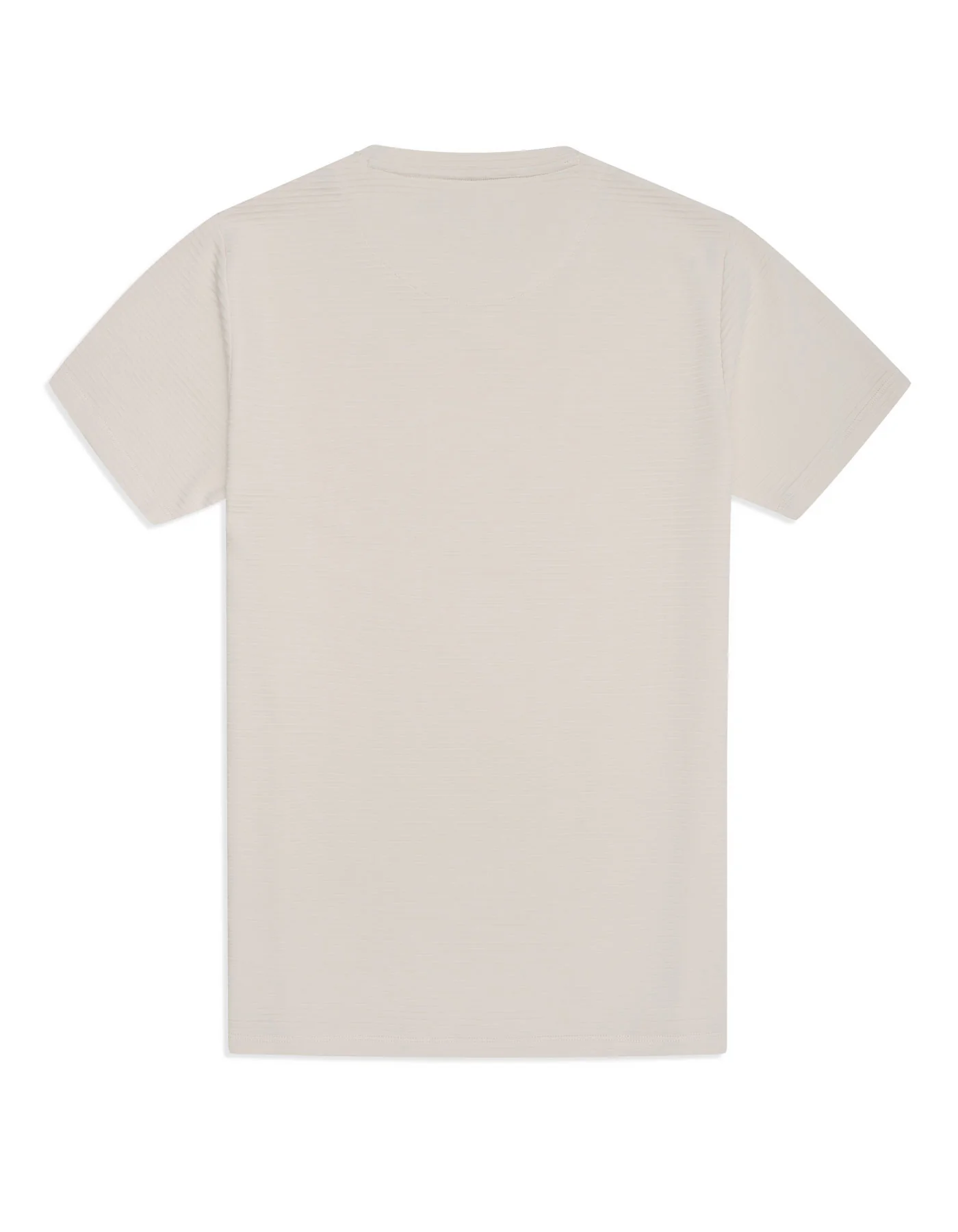 Off White Textured Crew Neck T-Shirt - Image 4