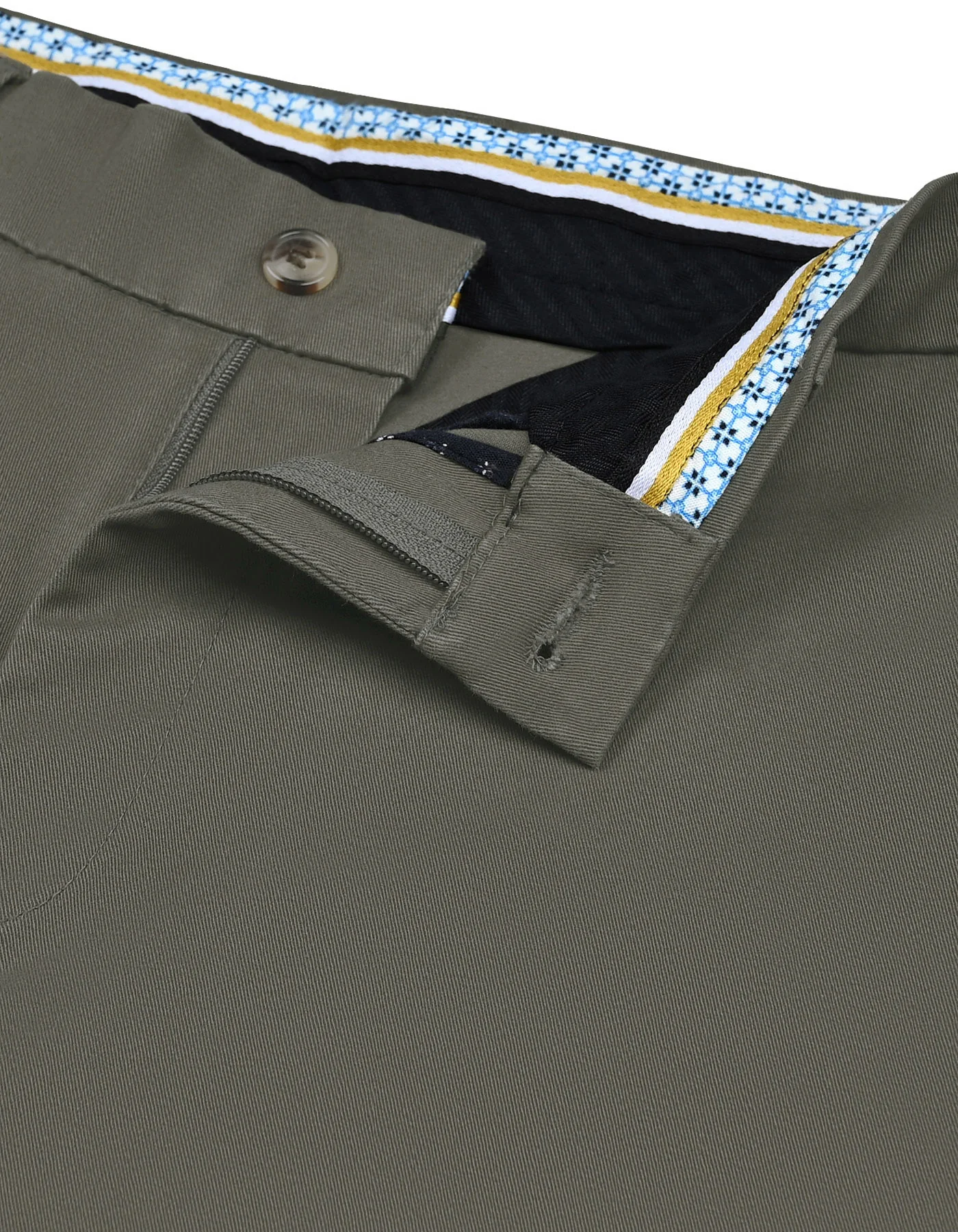 Olive Classic Fit Cotton Trouser - Image 2