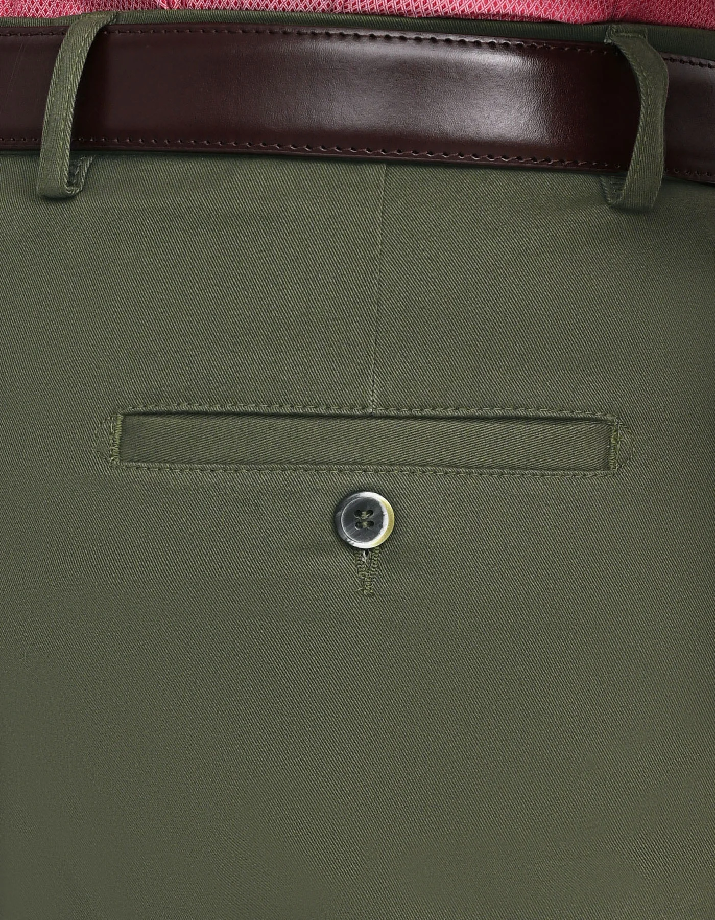 Olive Plain Smart Fit Cotton Trouser - Image 4
