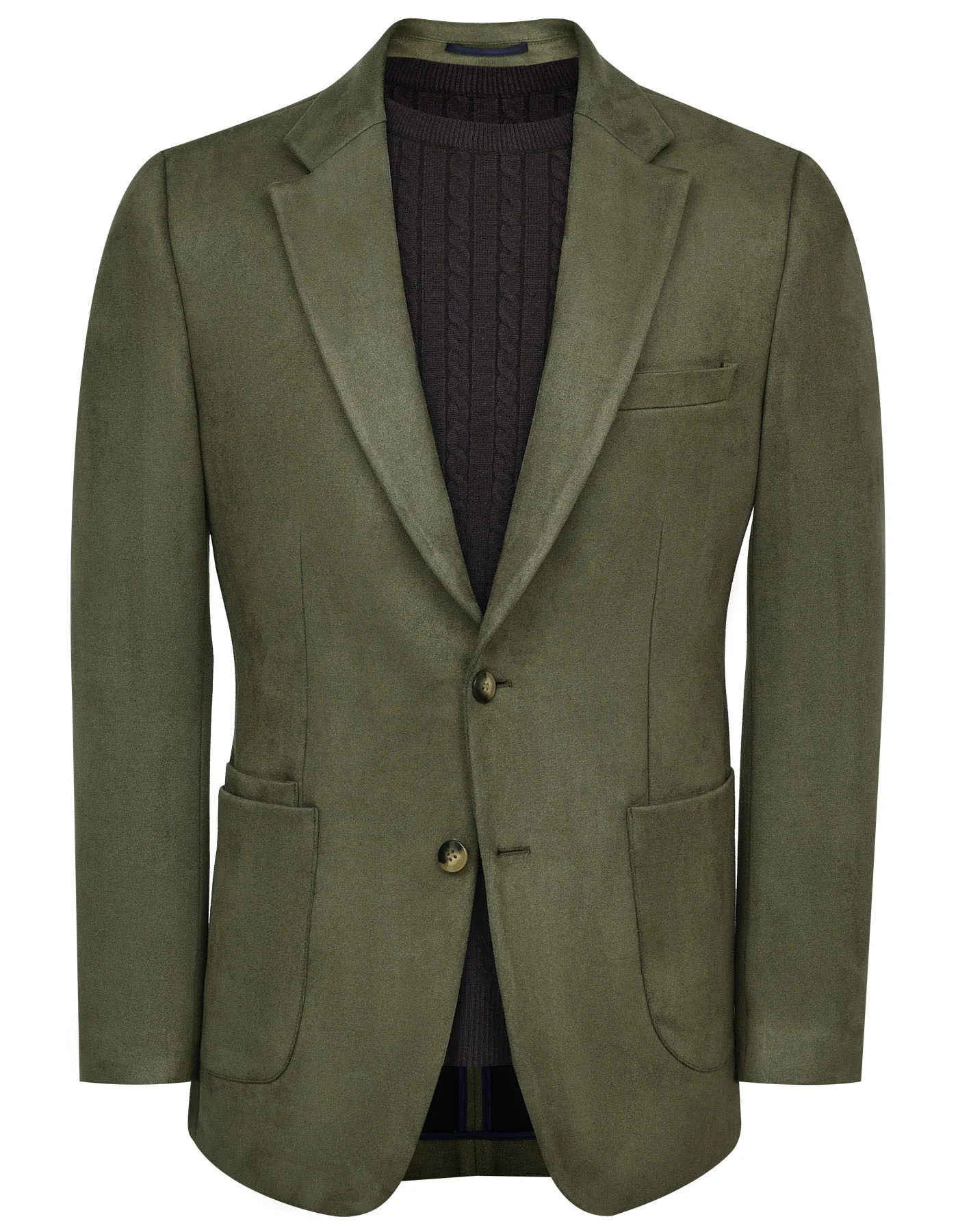 Olive Plain Tailored Smart Fit Coat