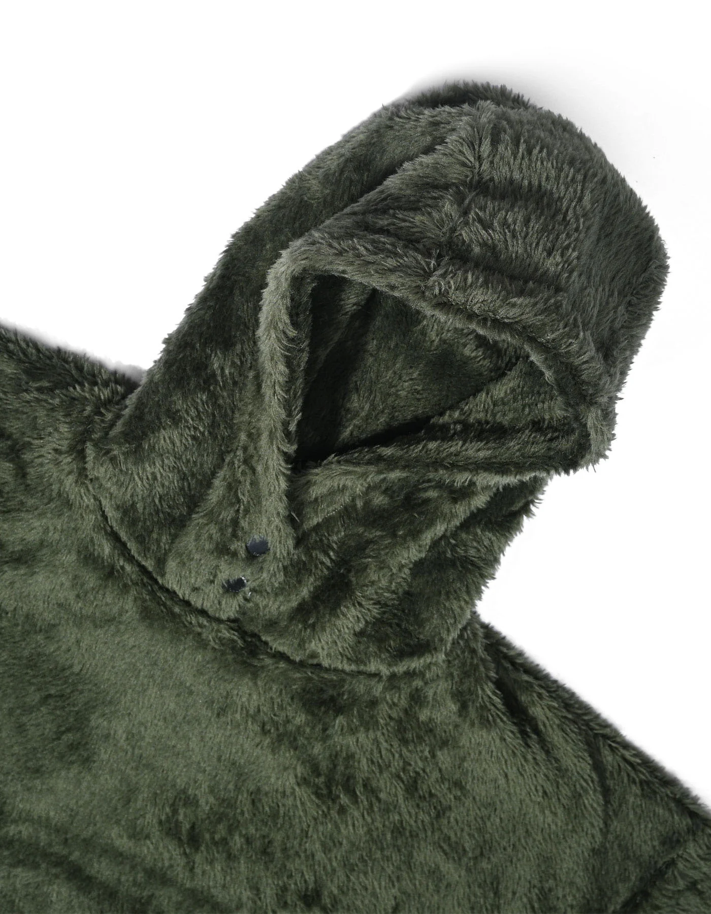Olive Relax Fit Sherpa Pullover Hoodie - Image 3
