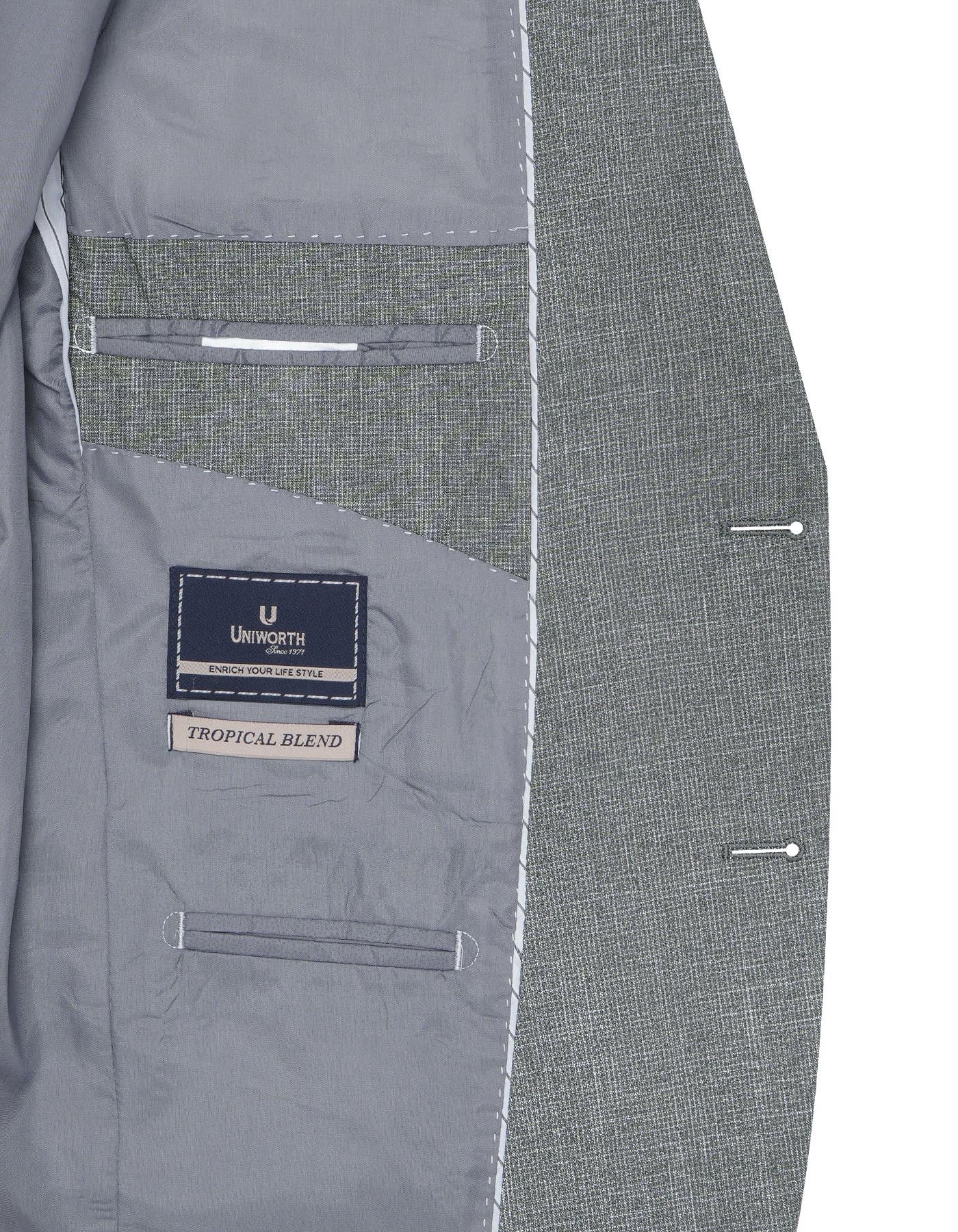Olive Texture Classic Fit Suit - Image 5