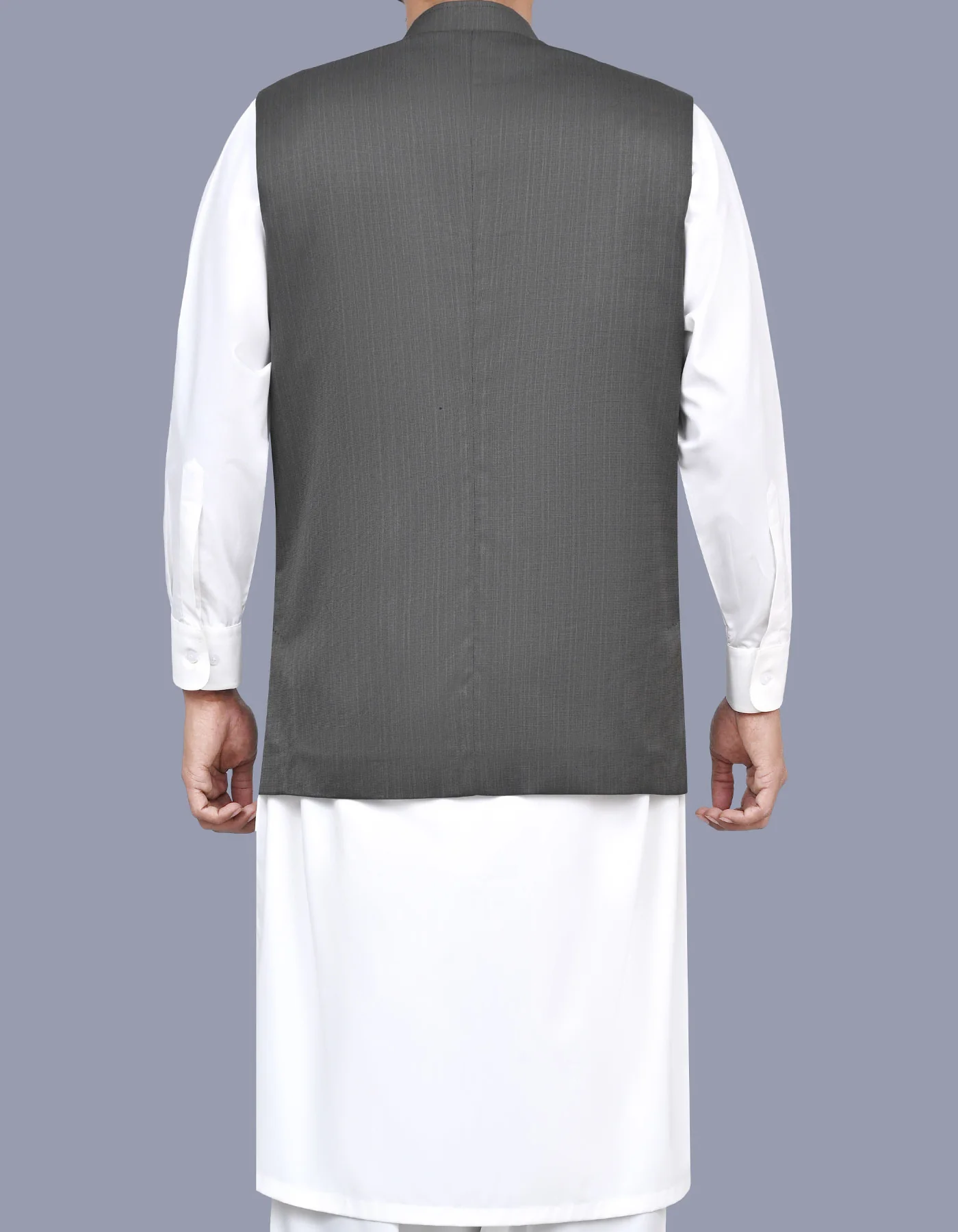 Olive Texture Classic Fit Waistcoat - Image 4