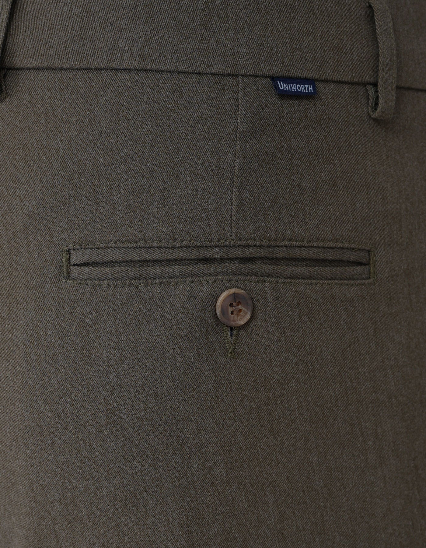 Olive Texture Smart Fit Cotton Trouser - Image 4