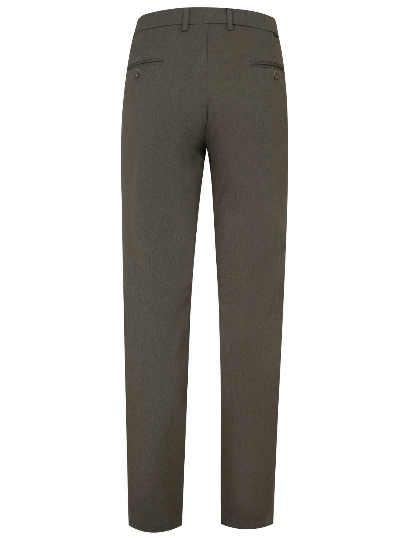 Olive Texture Smart Fit Cotton Trouser - Image 5
