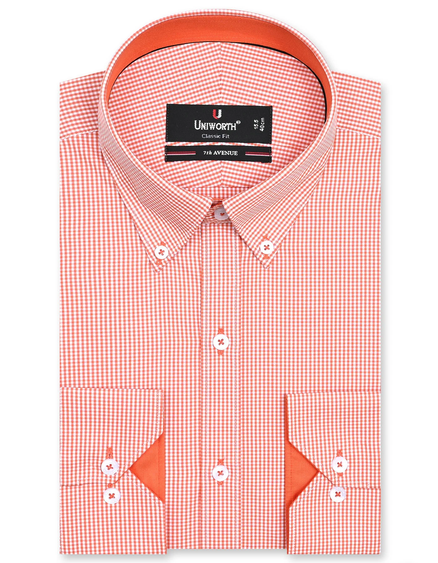 Orange Check Classic Fit Shirt