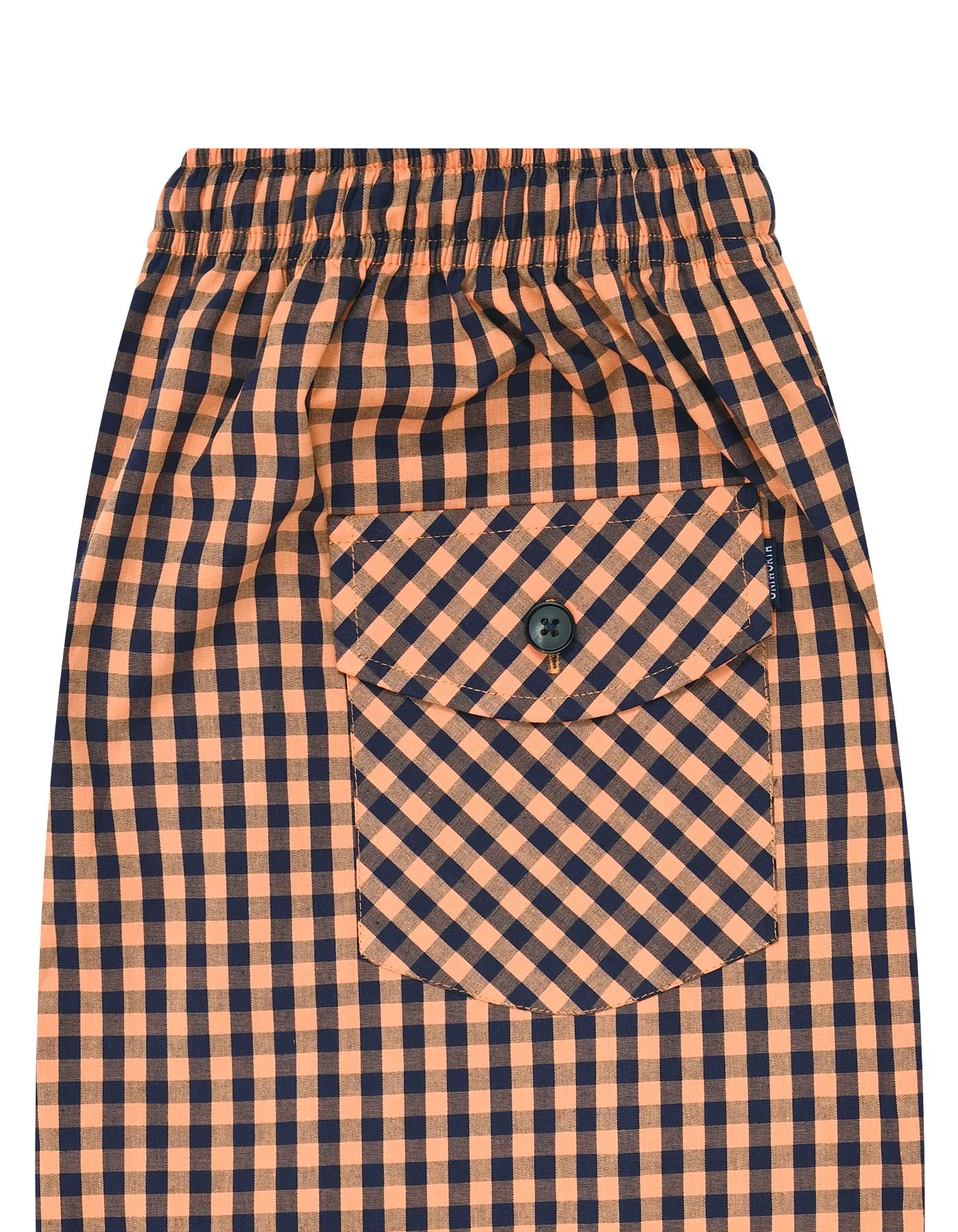 Orange Check Cross Pocket Woven Pajama - Image 3