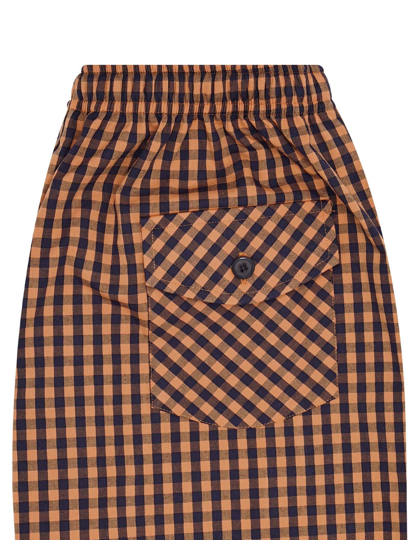 Orange Check Cross Pocket Woven Pajama - Image 3