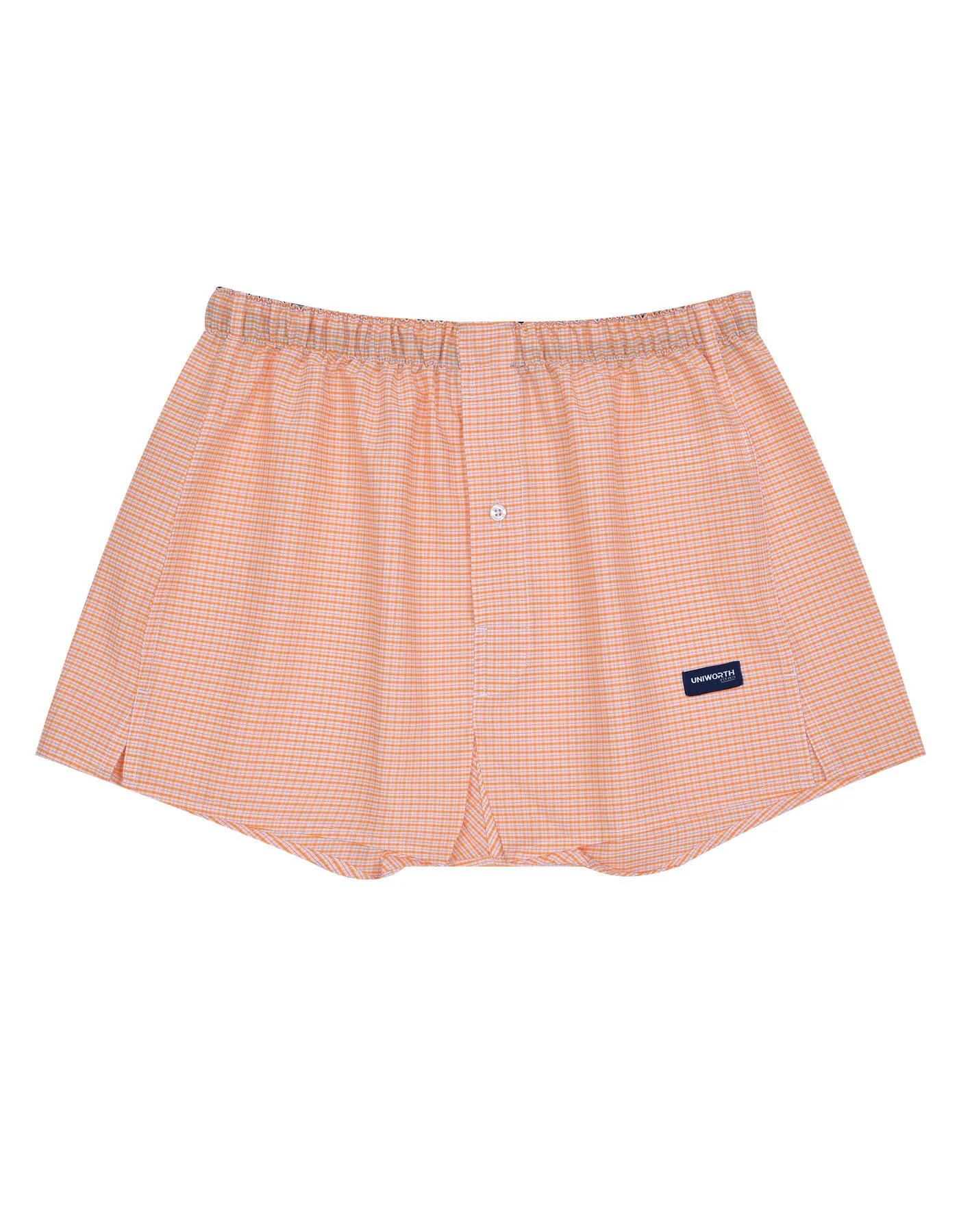 Orange Check Woven Boxer