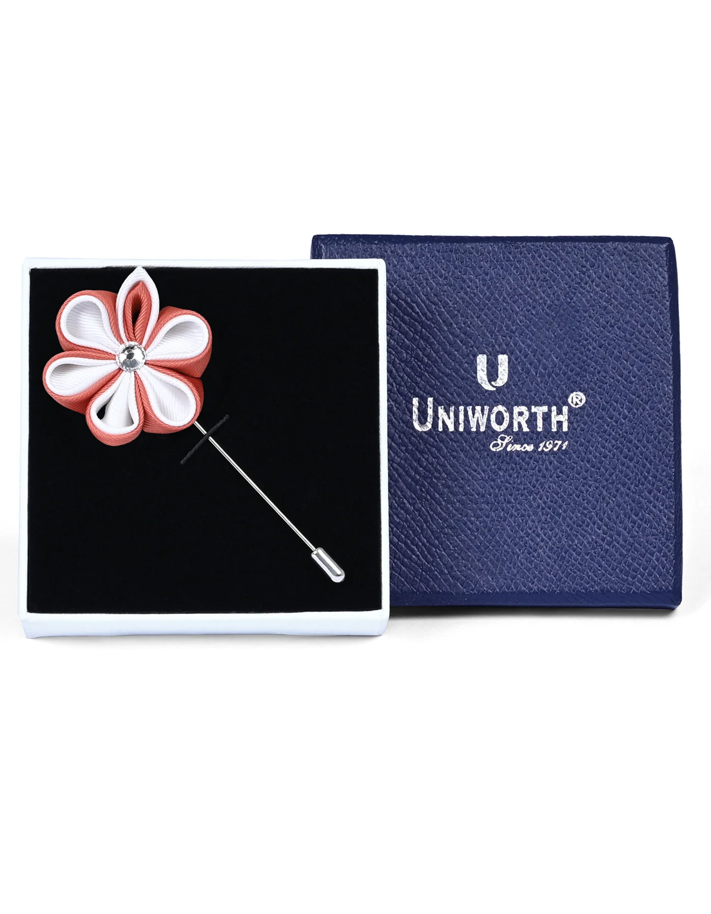 Orange Floral Coat Lapel Pin - Image 2