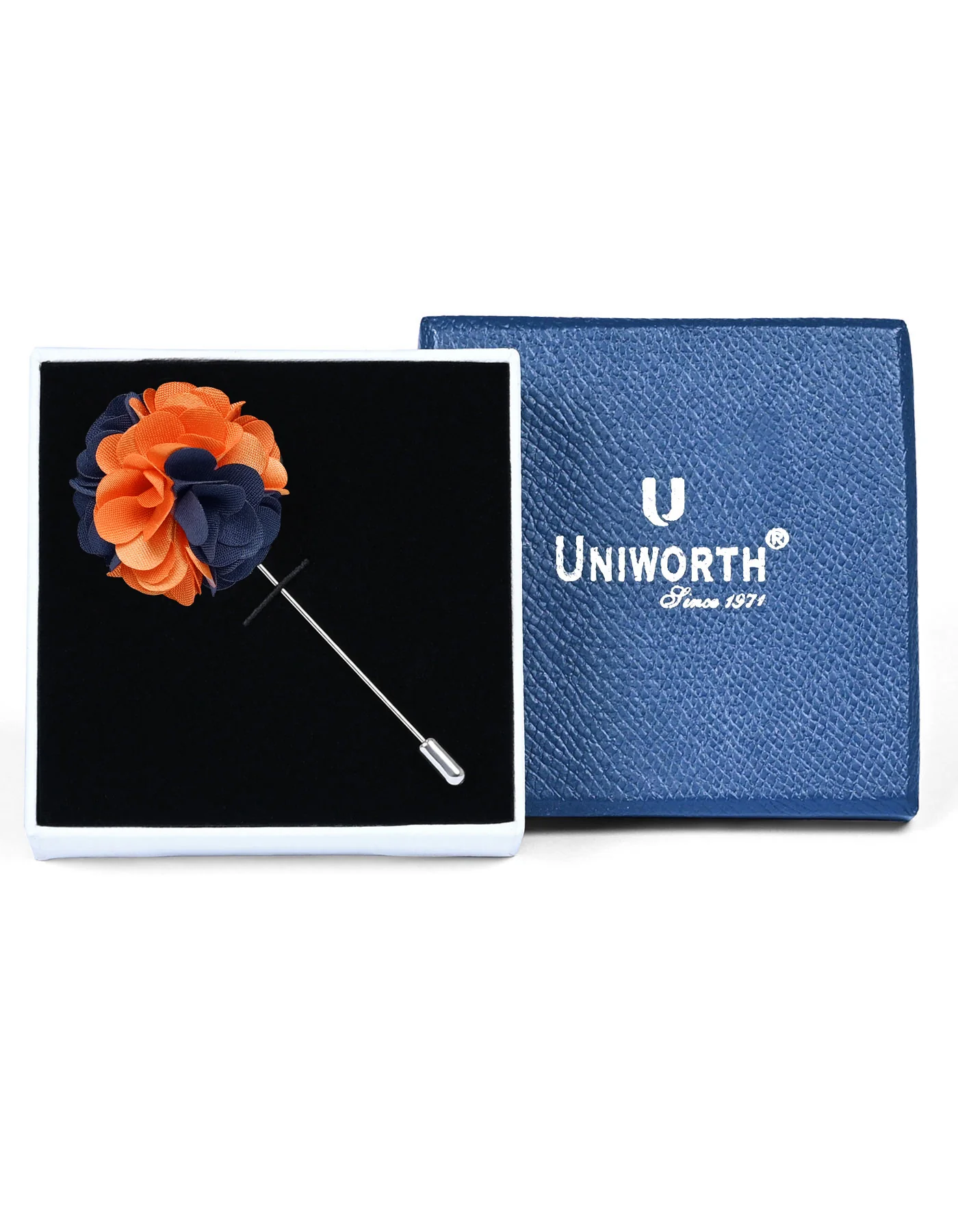 Orange Floral Coat Lapel Pin - Image 2