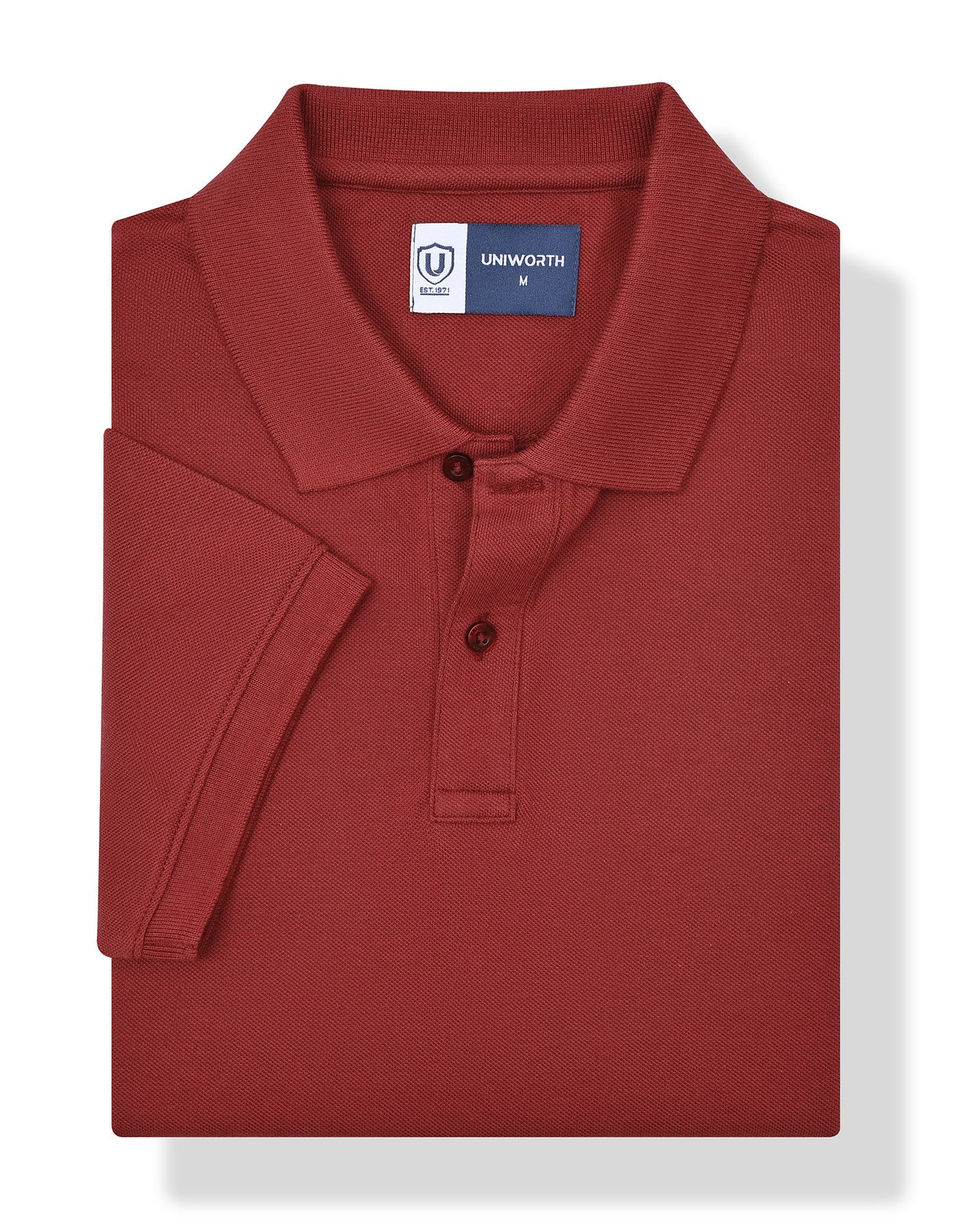 Oxblood Plain Pique Polo Shirt - Image 2