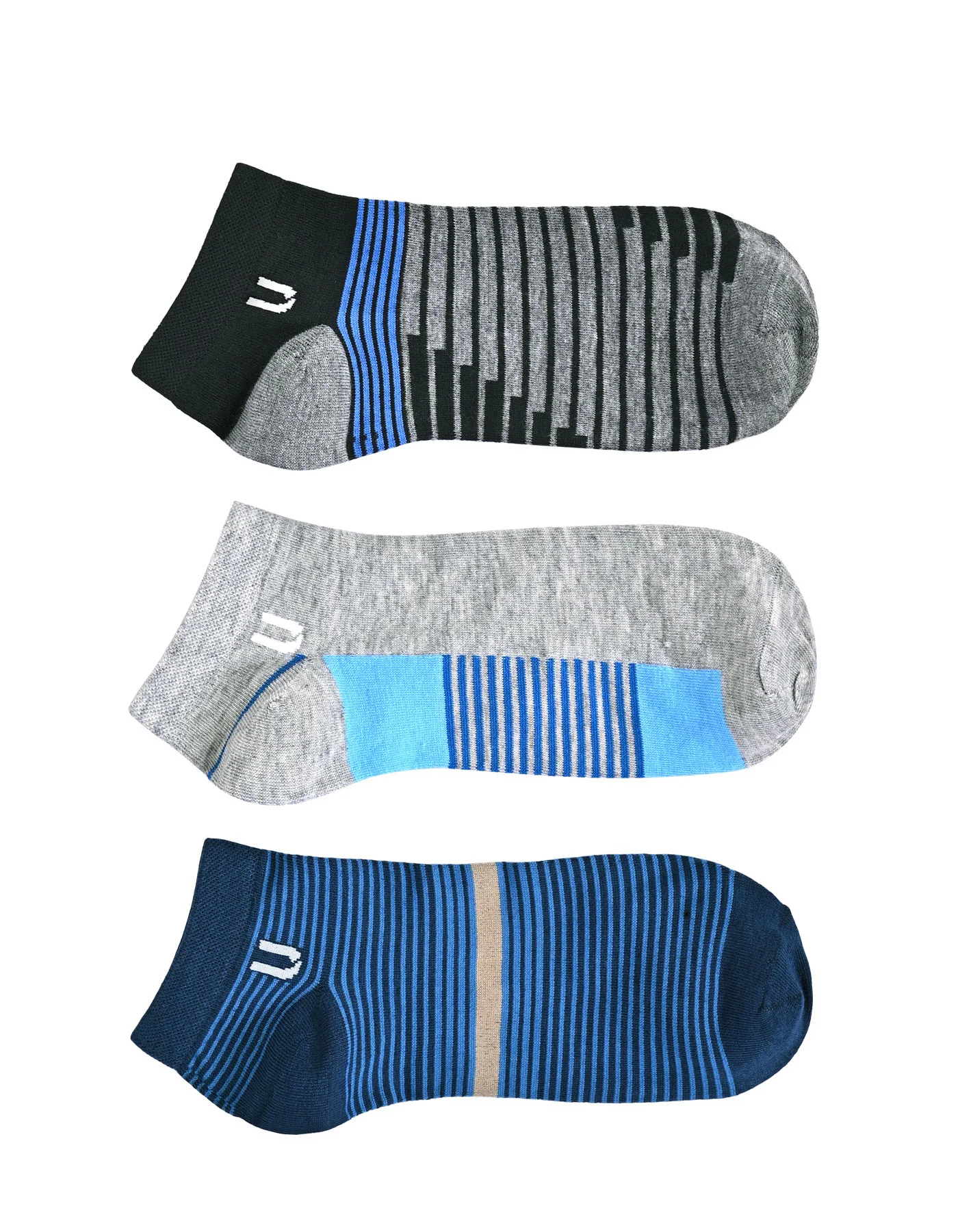 Pack Of 3-Multi Geometric Ankle Socks - Image 2