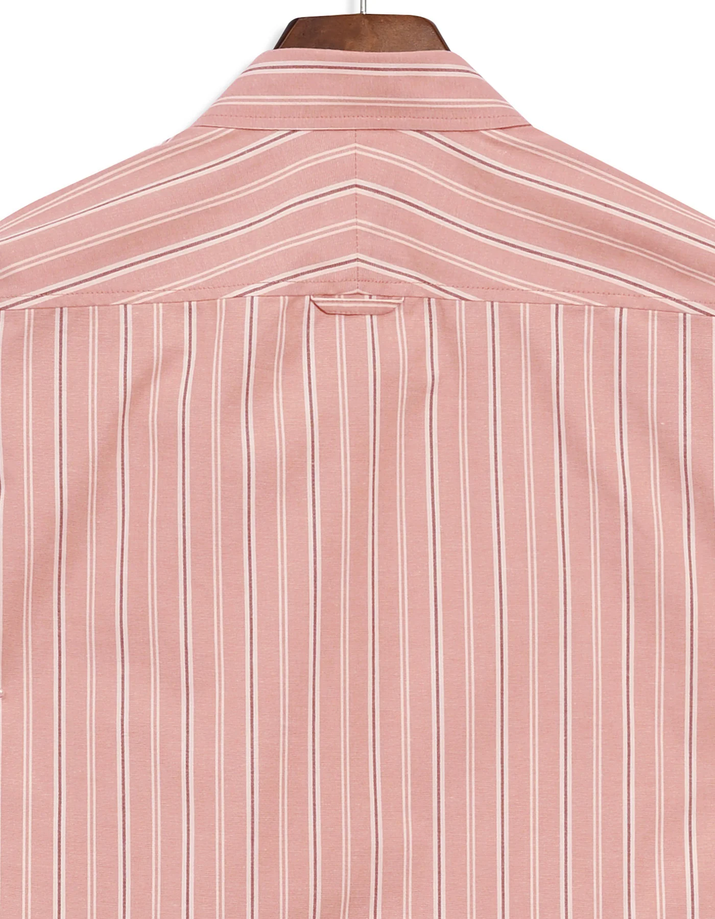 Peach Stripe Regular Fit Casual Shirt - Image 5