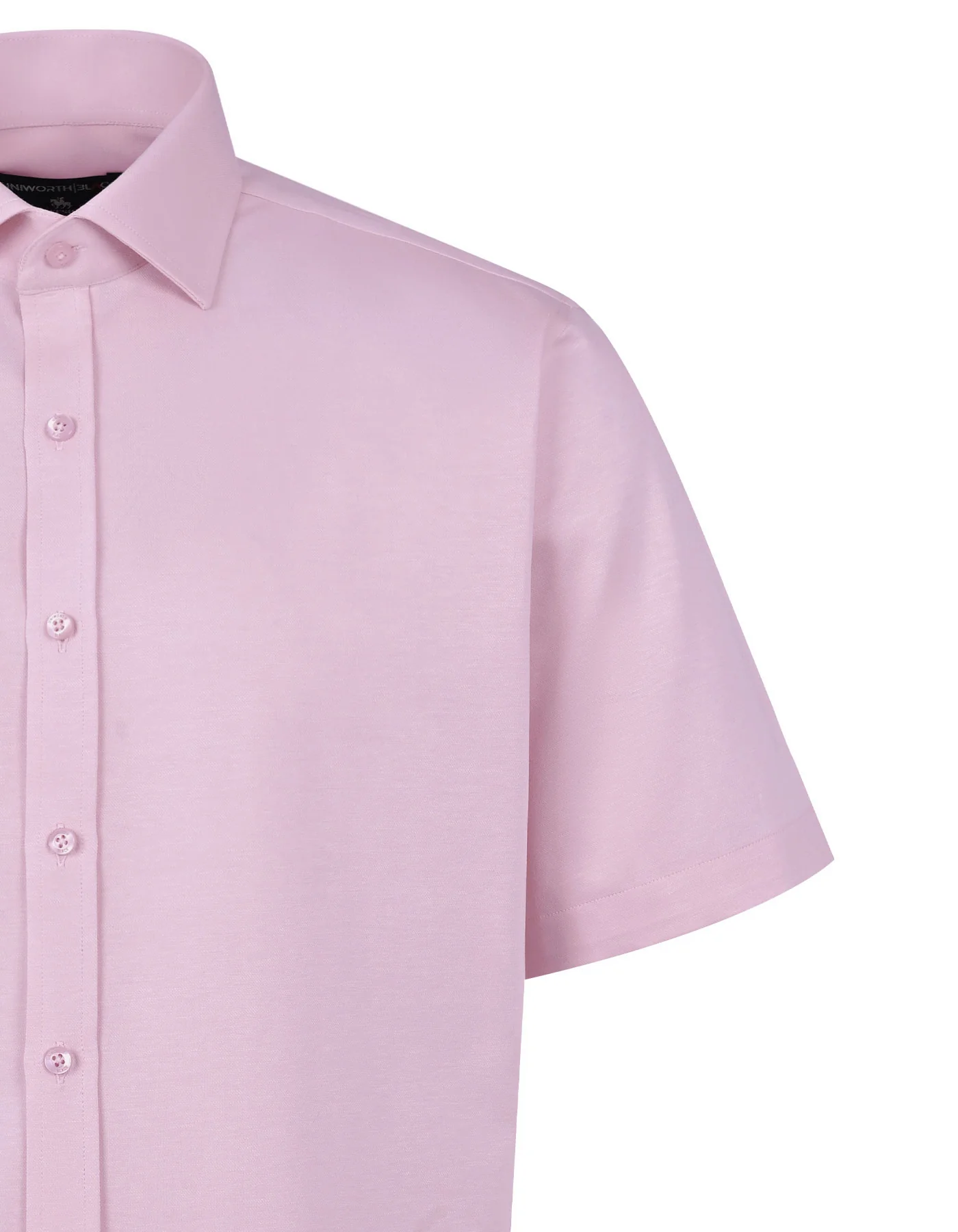Pink Plain Classic Fit Knit Shirt - Image 4