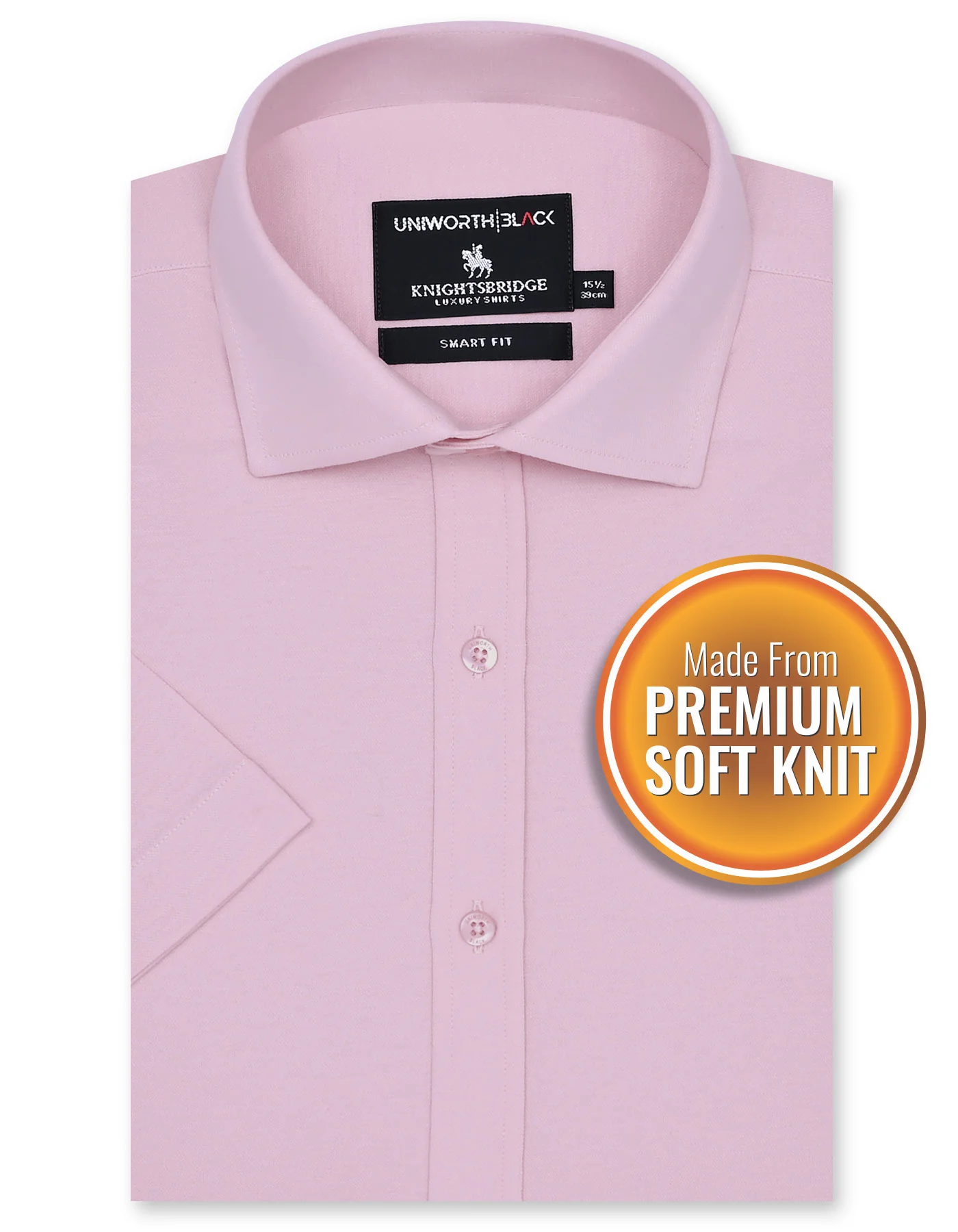 Pink Plain Smart Fit Knit Shirt