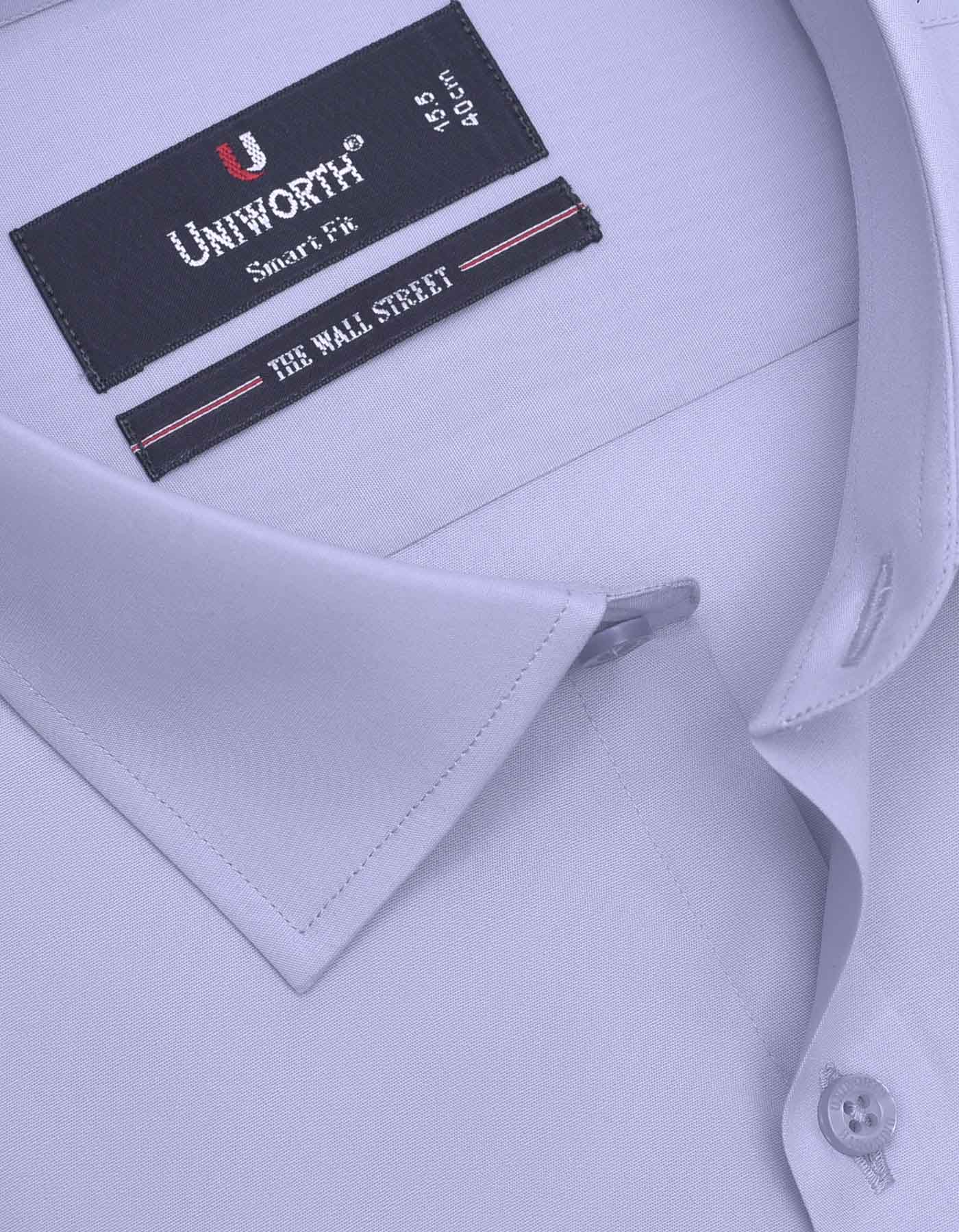 Plain Grey Tailored Smart Fit Shirt - Image 2