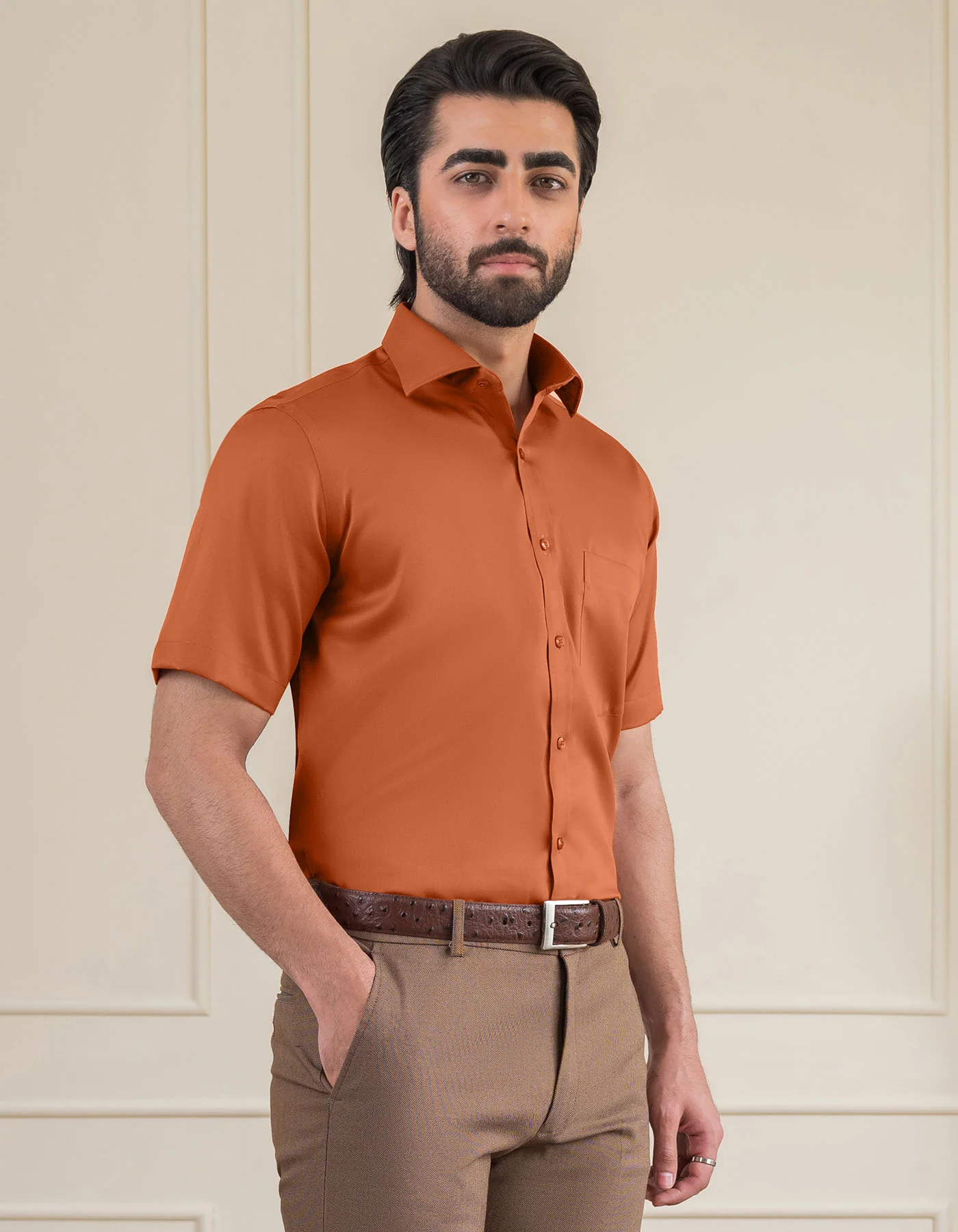 Plain Rust Classic Fit Shirt