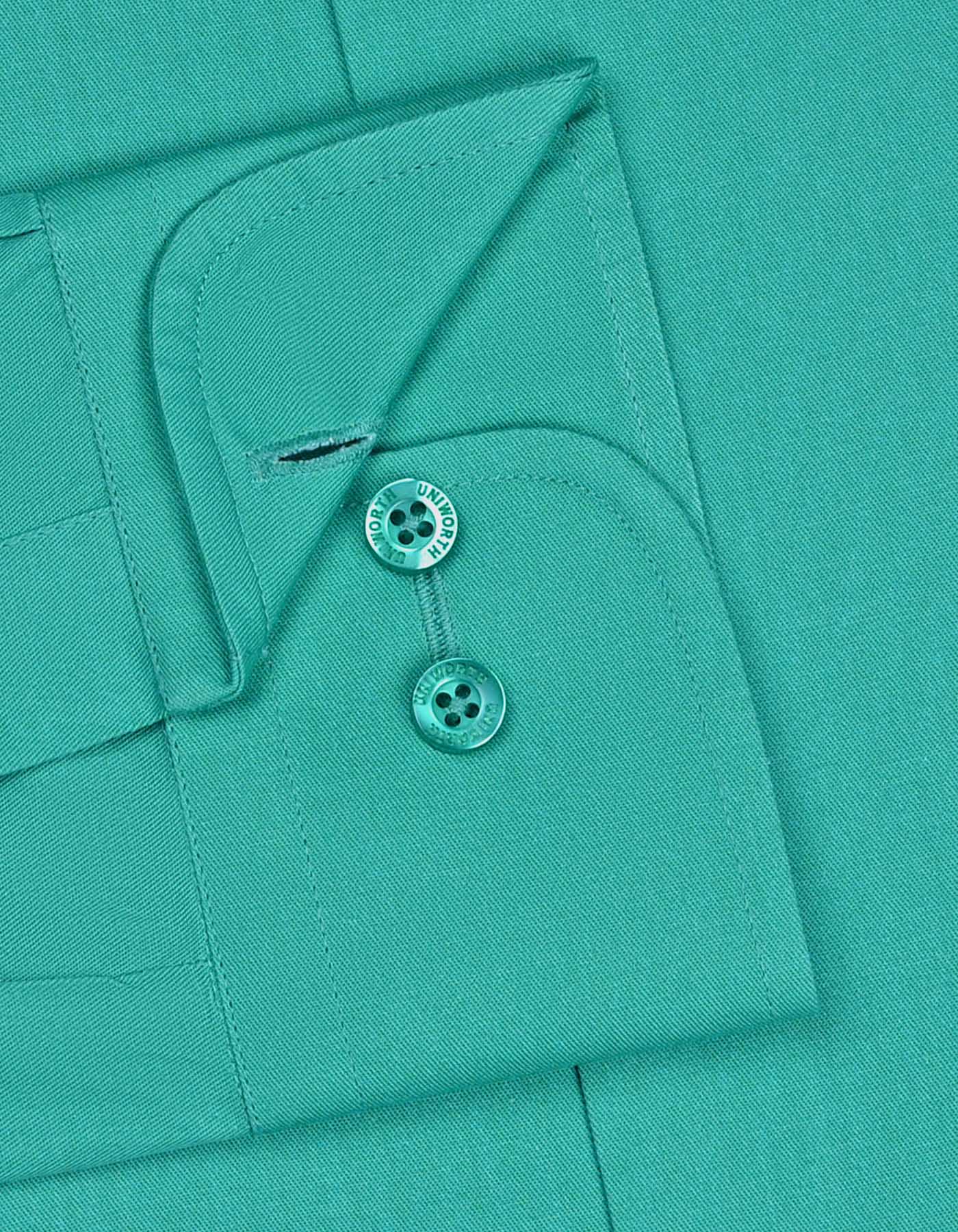 Plain Sea Green Tailored Smart Fit Shirt - Image 3
