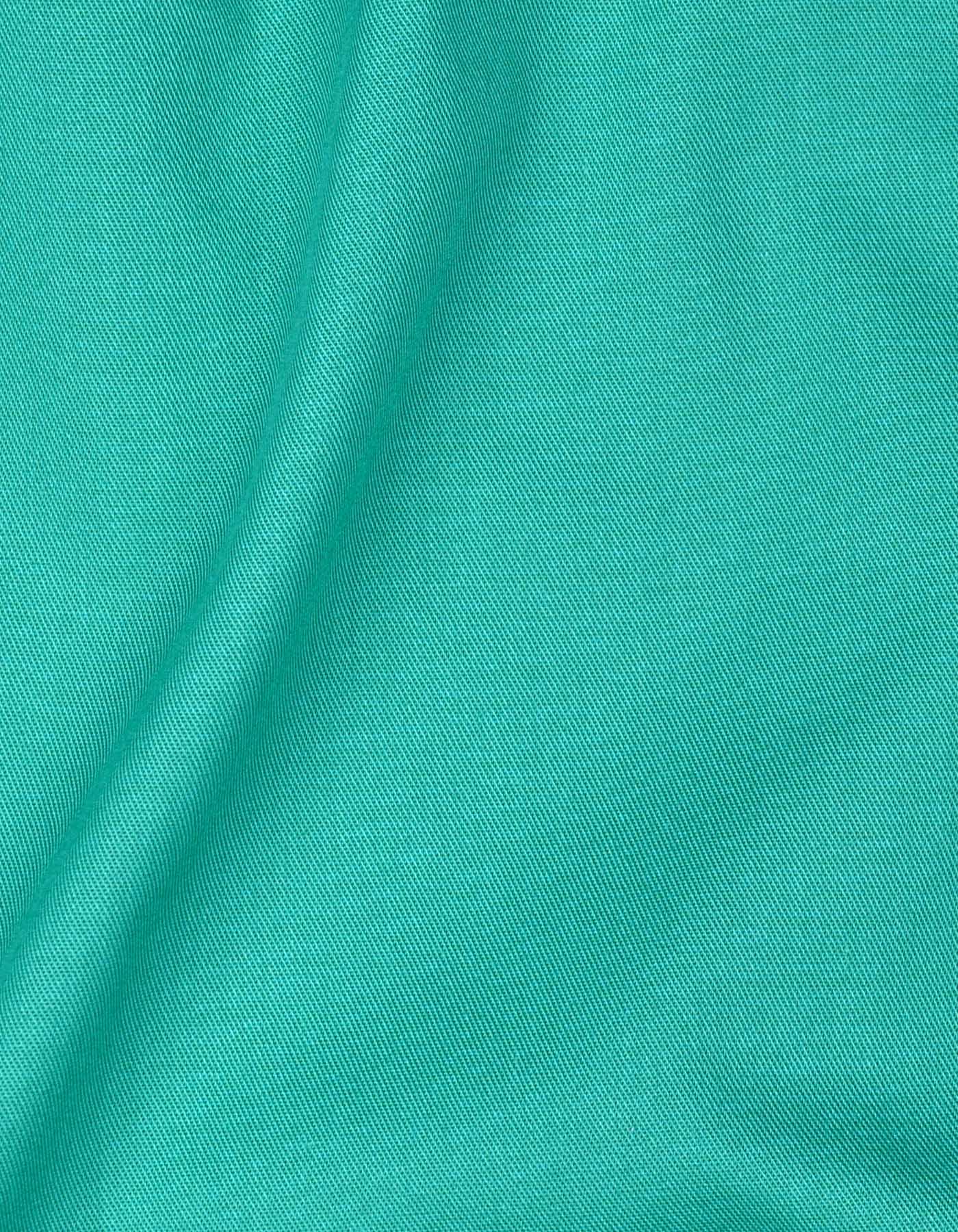 Plain Sea Green Tailored Smart Fit Shirt - Image 4