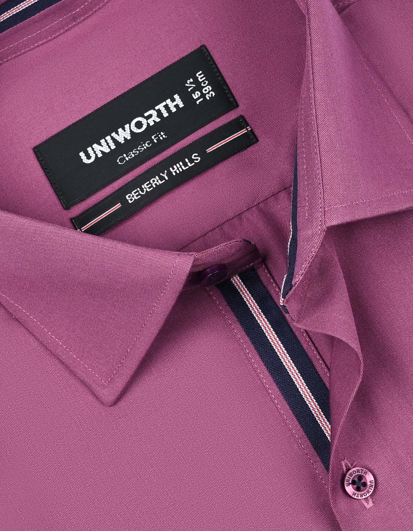 Plum Plain Classic Fit Shirt - Image 2