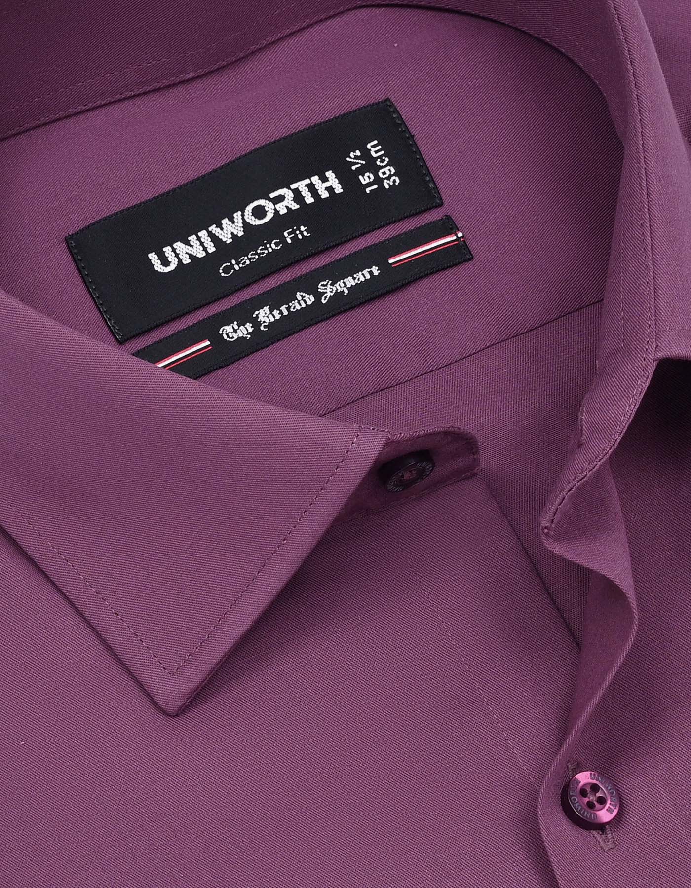 Plum Plain Classic Fit Shirt - Image 2