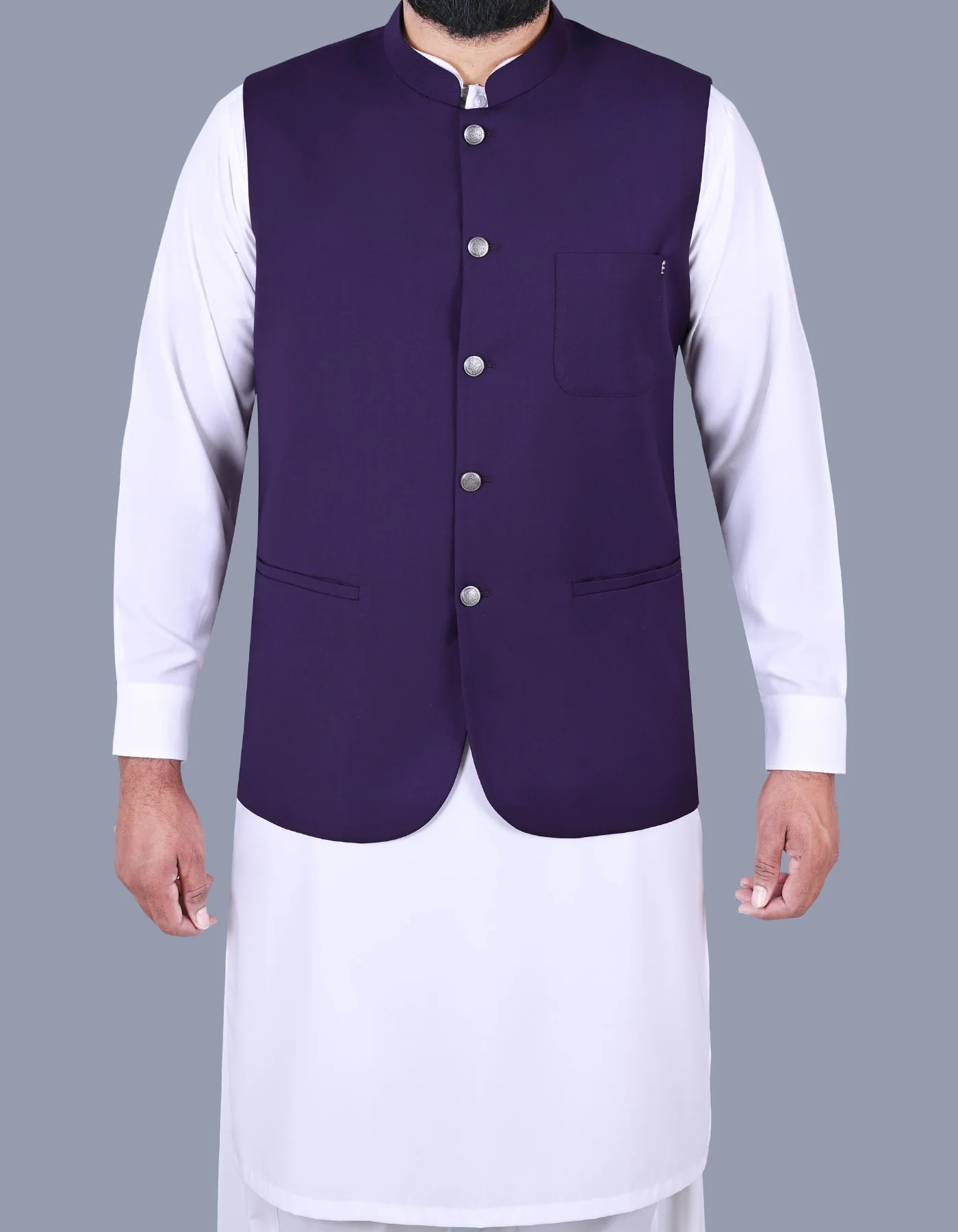 Plum Plain Smart Fit Waist Coat