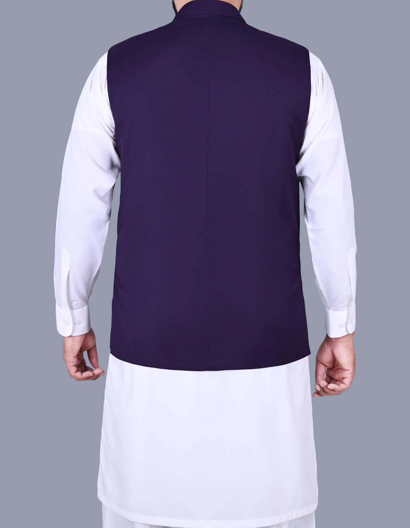 Plum Plain Smart Fit Waist Coat - Image 4