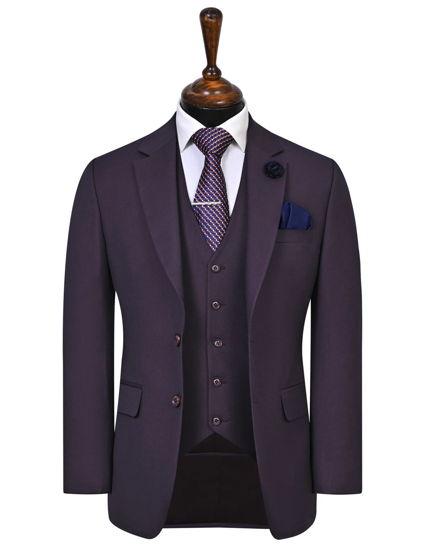 Plum Texture Classic Fit Suit