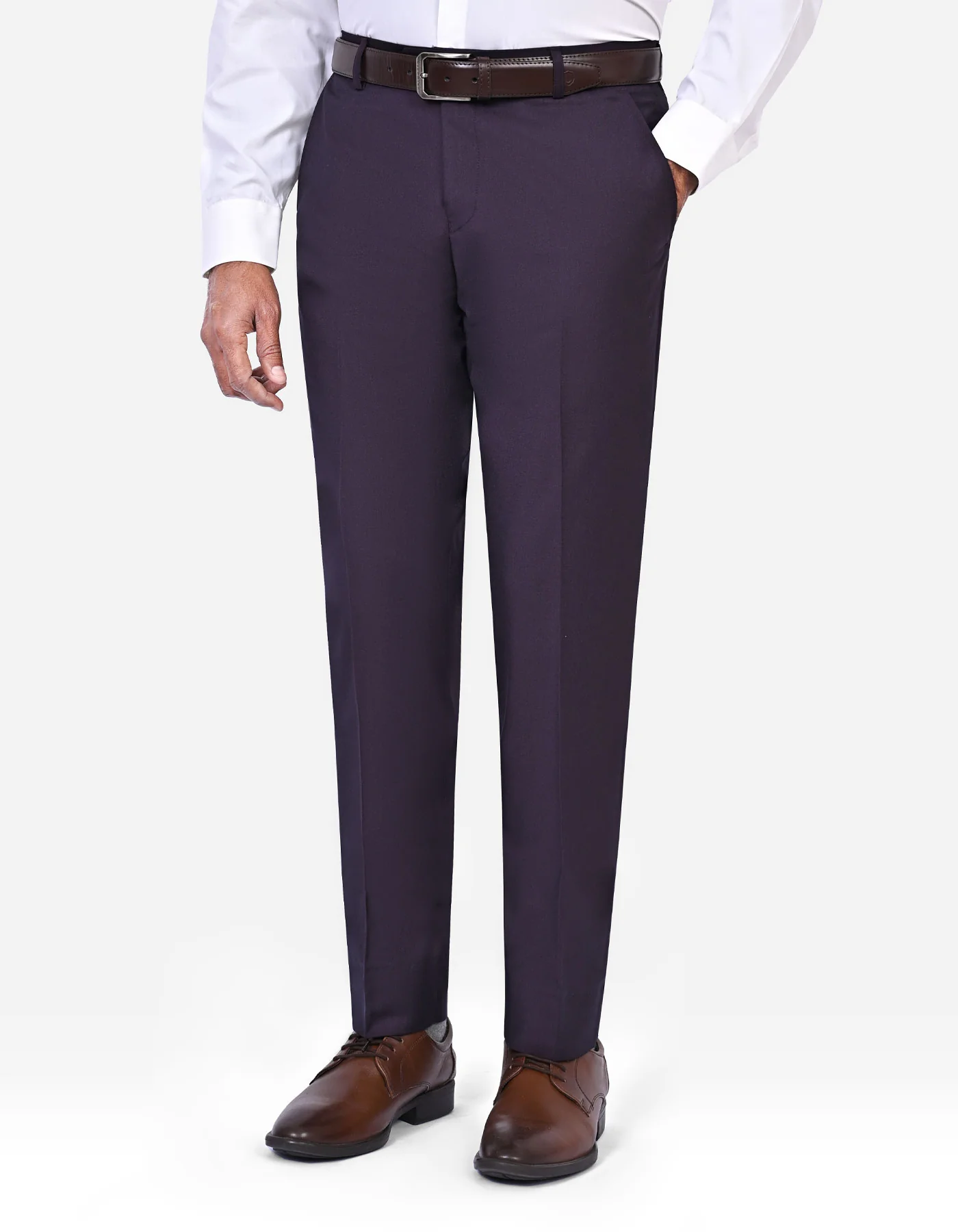 Plum Texture Classic Fit Suit - Image 2