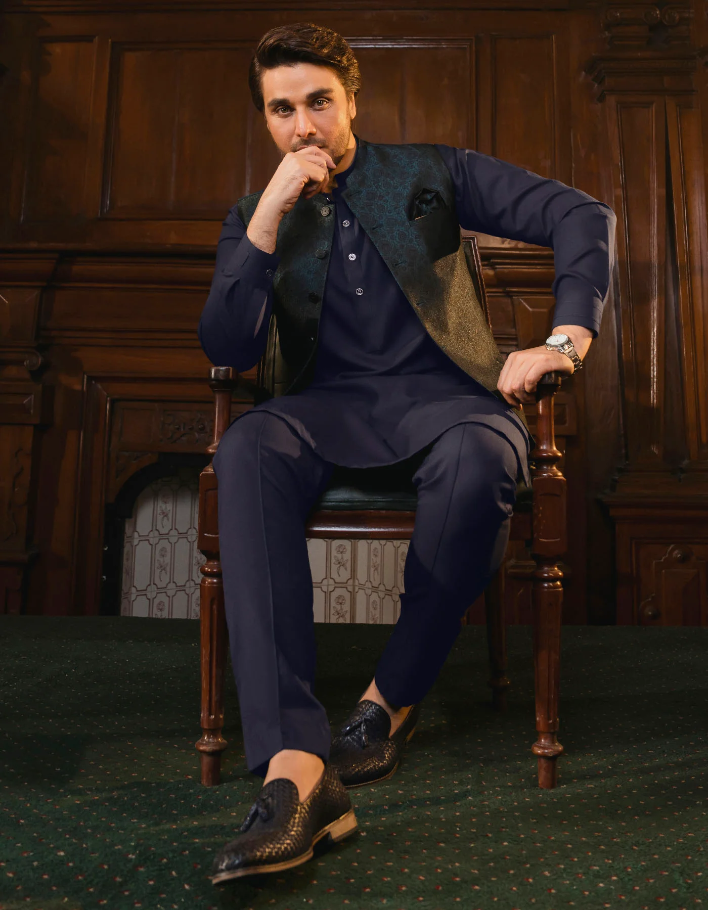 Plum Texture Kurta Pajama