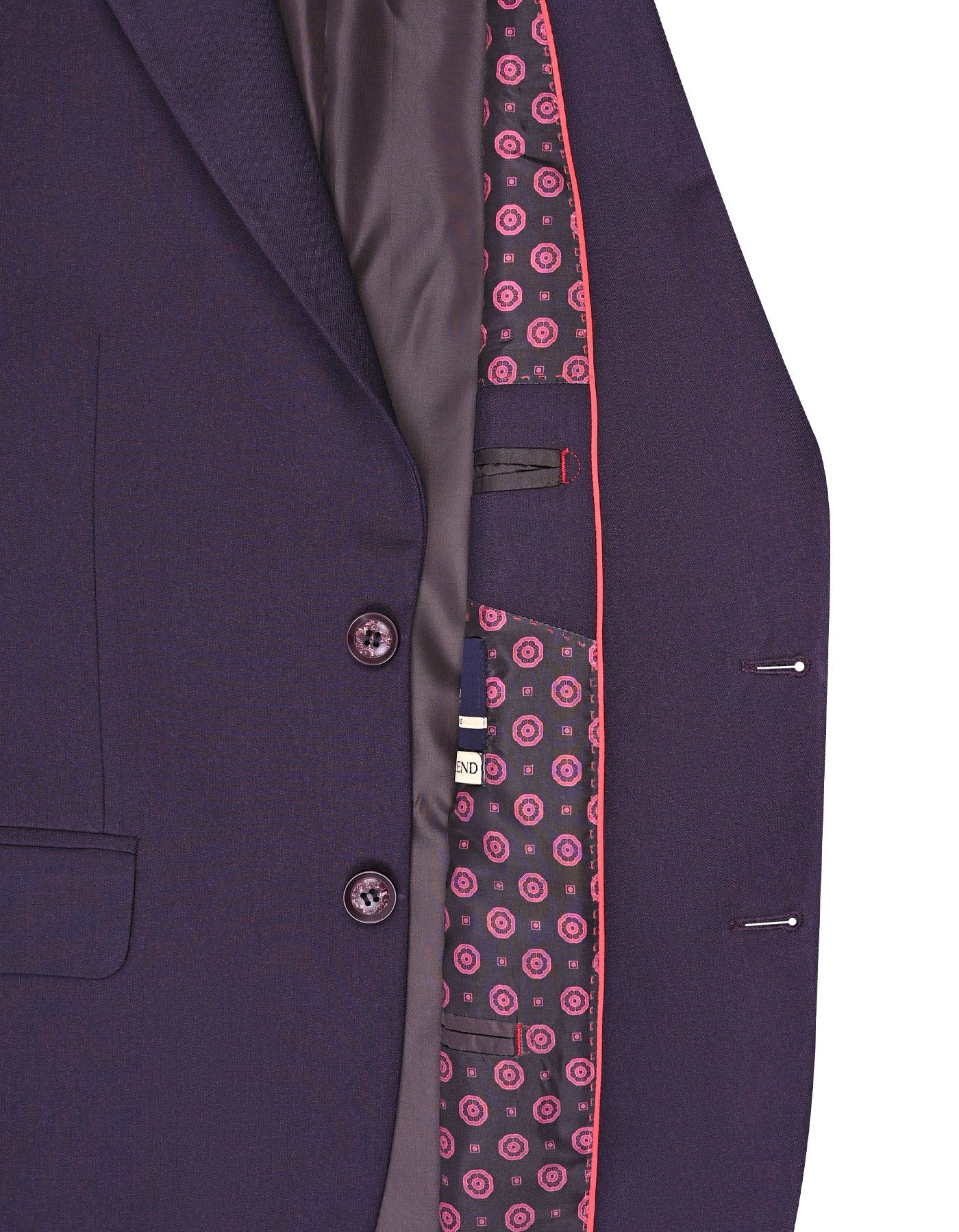 Plum Texture Smart Fit Suit - Image 5