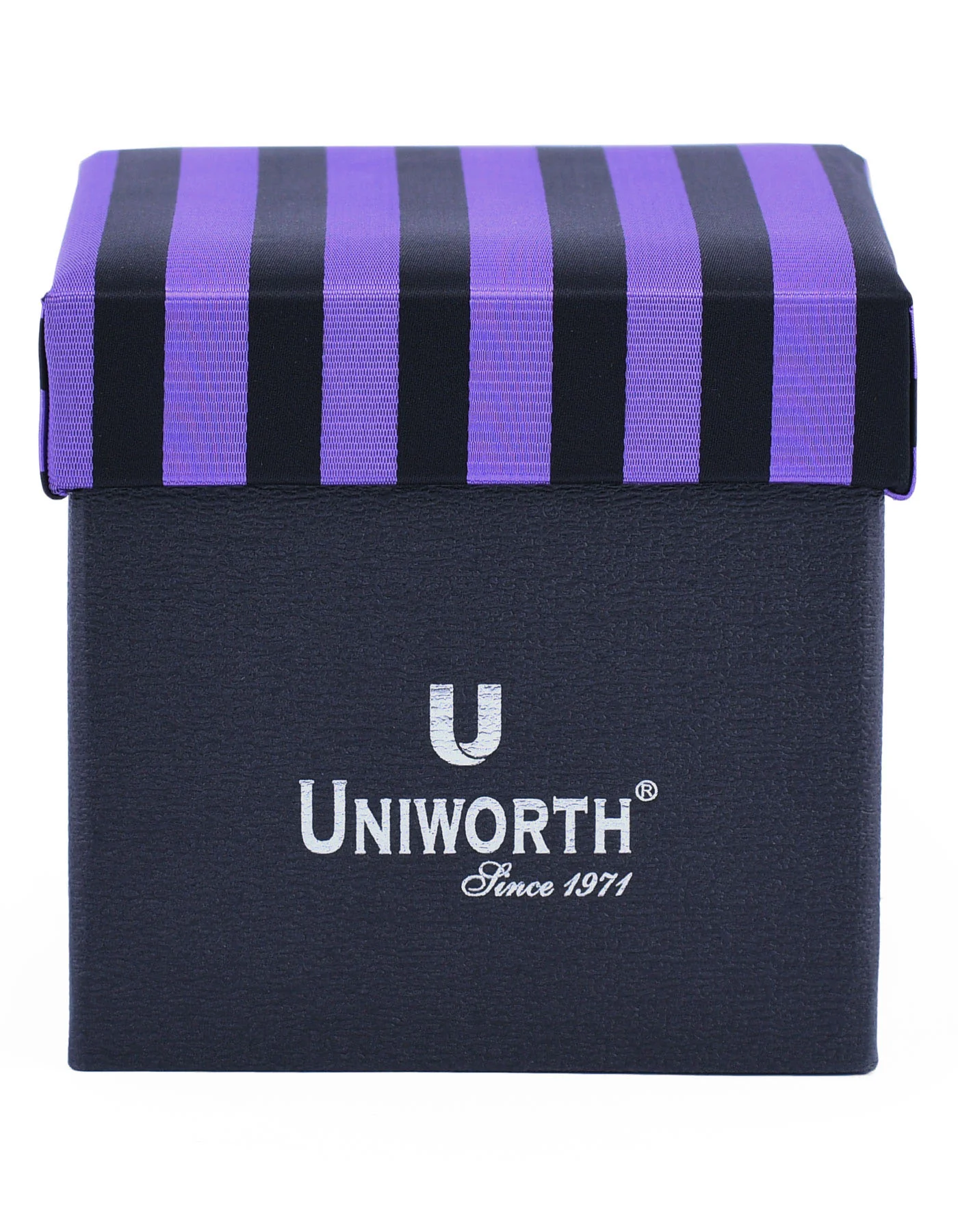 Purple/Black Stripe Cufflink Tie Set - Image 3