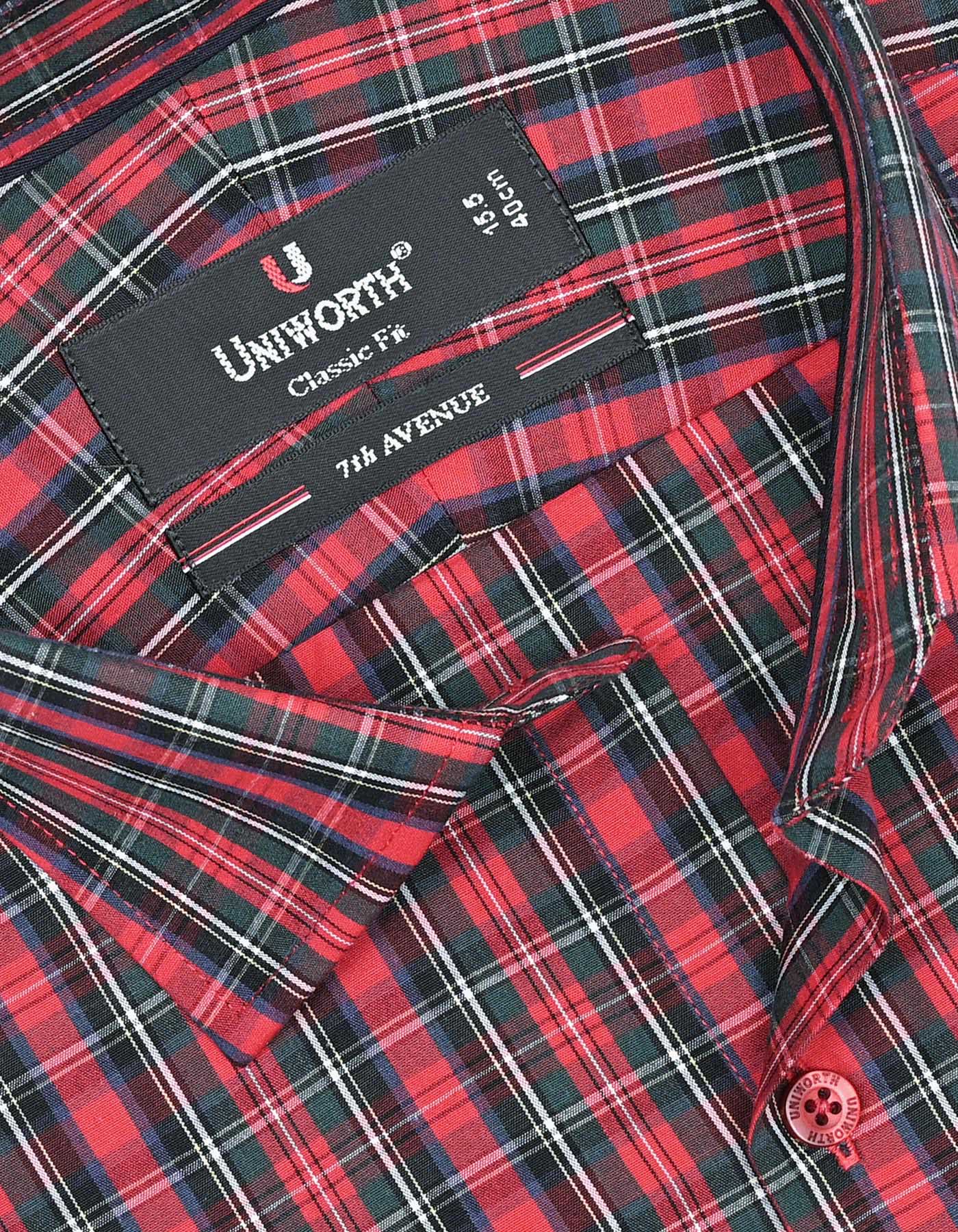 Red Check Classic Fit Shirt - Image 2