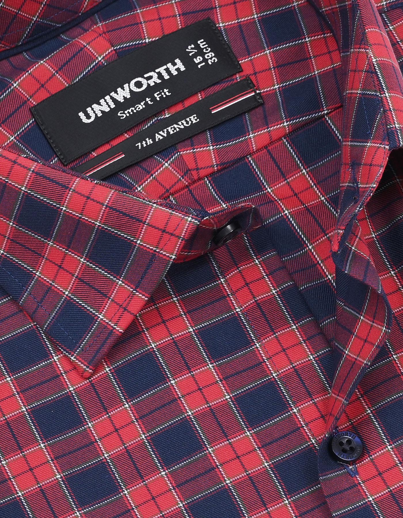 Red Check Smart Fit Shirt - Image 2
