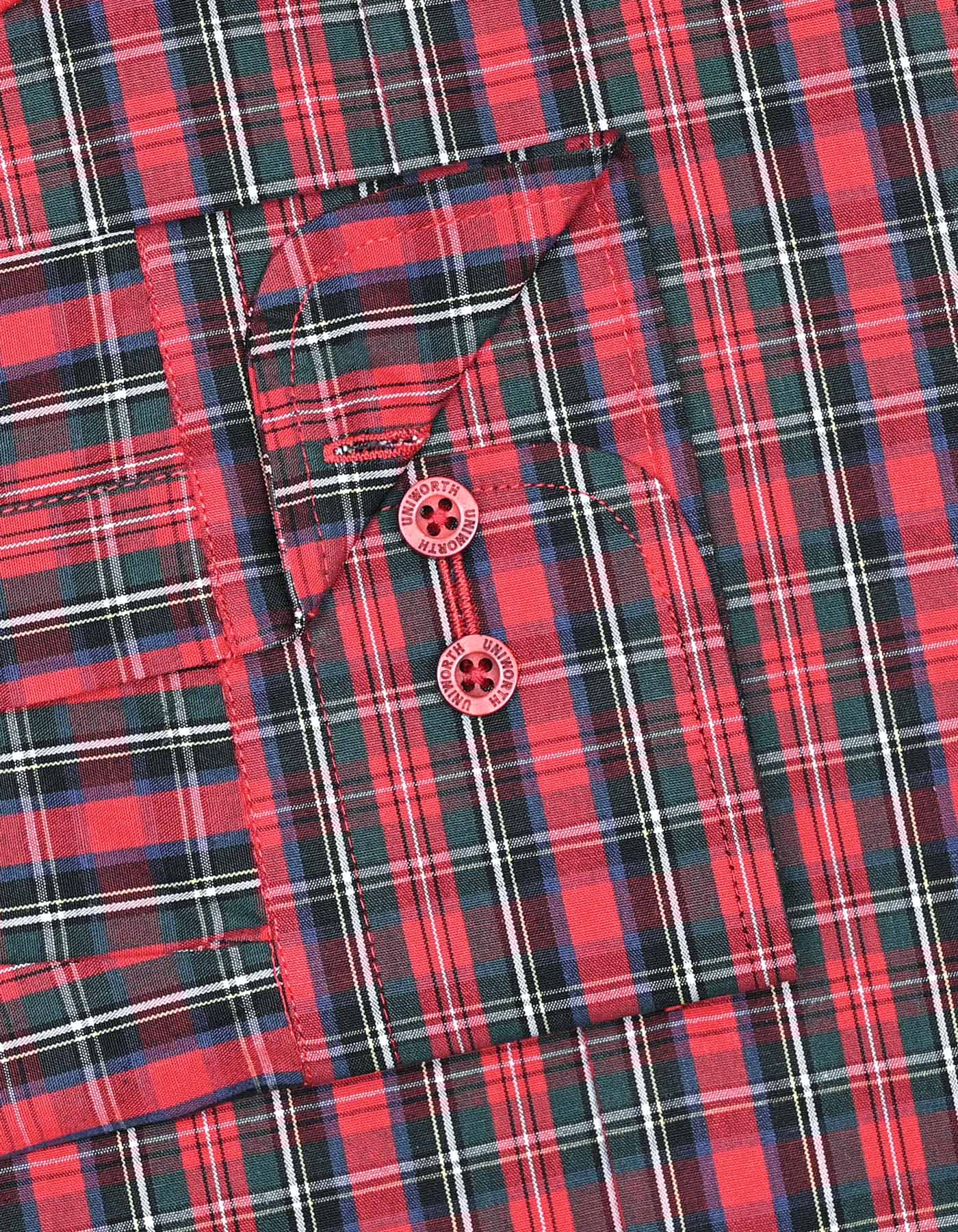 Red Check Tailored Smart Fit Shirt - Image 3